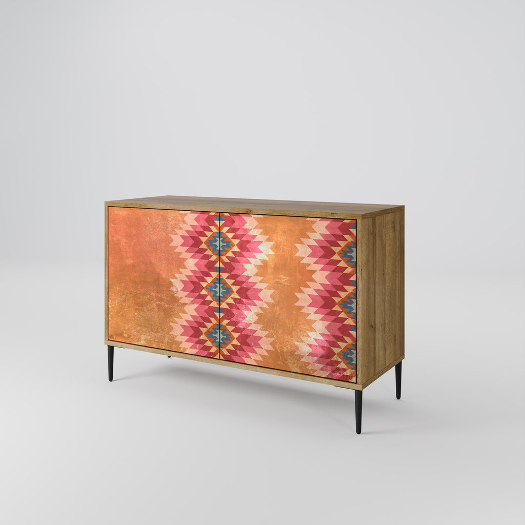 INDIAN FOLK Sideboard mit 2 Türen in Eichenoptik