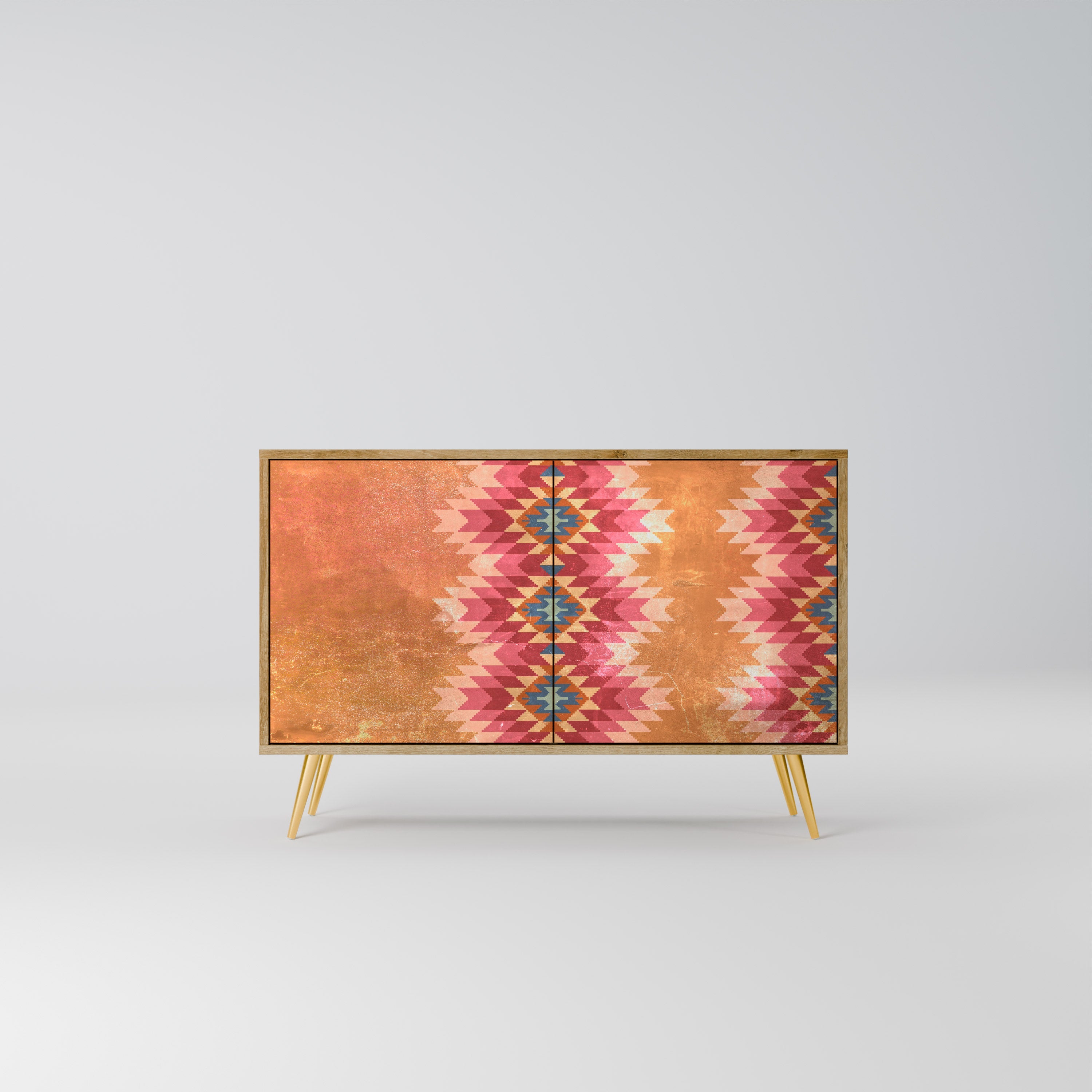 INDIAN FOLK Sideboard mit 2 Türen in Eichenoptik