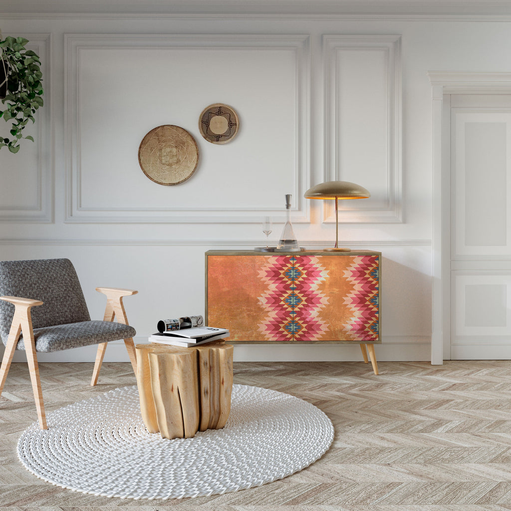 INDIAN FOLK Sideboard mit 2 Türen in Eichenoptik