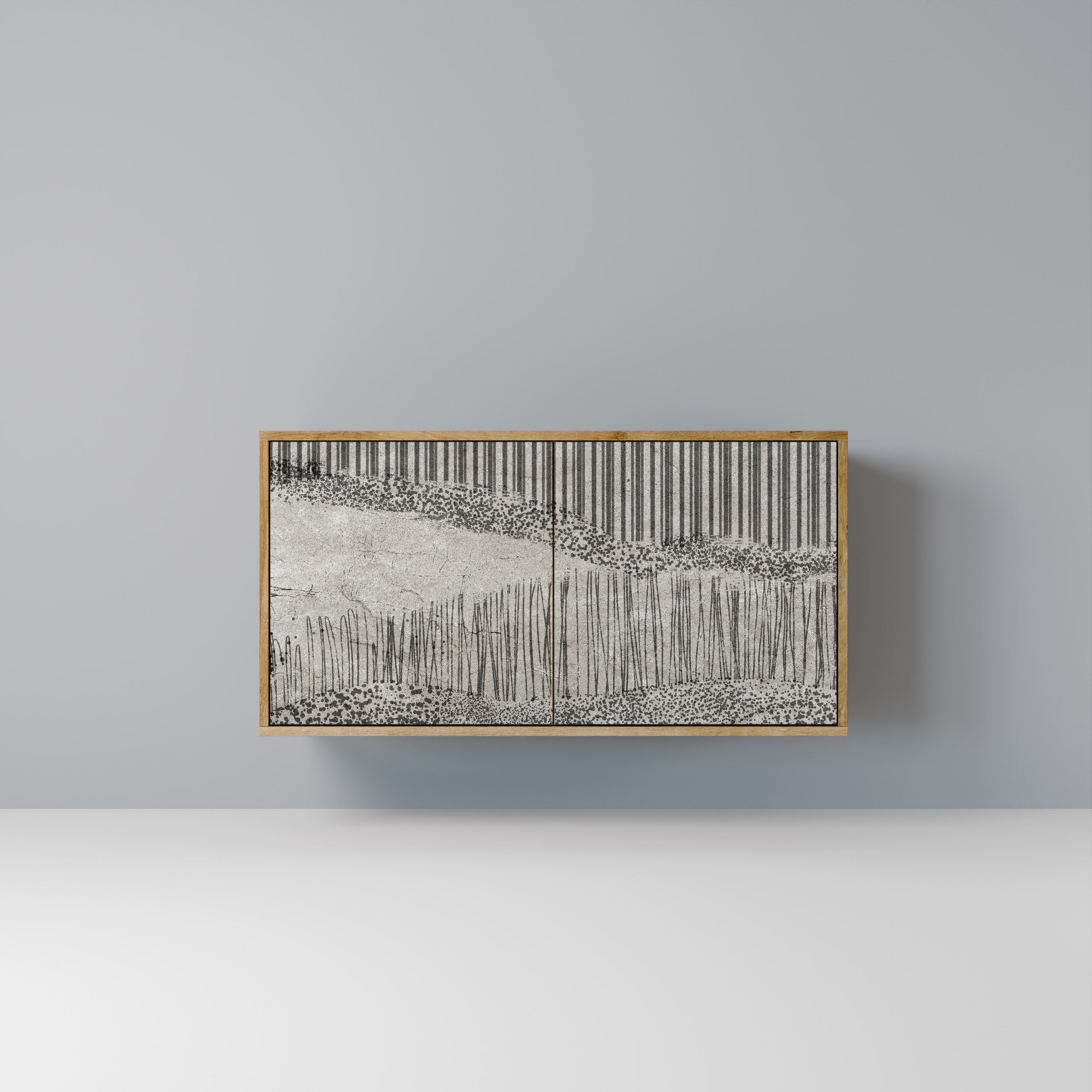 GRAIN LINES Sideboard mit 2 Türen in Eichenoptik