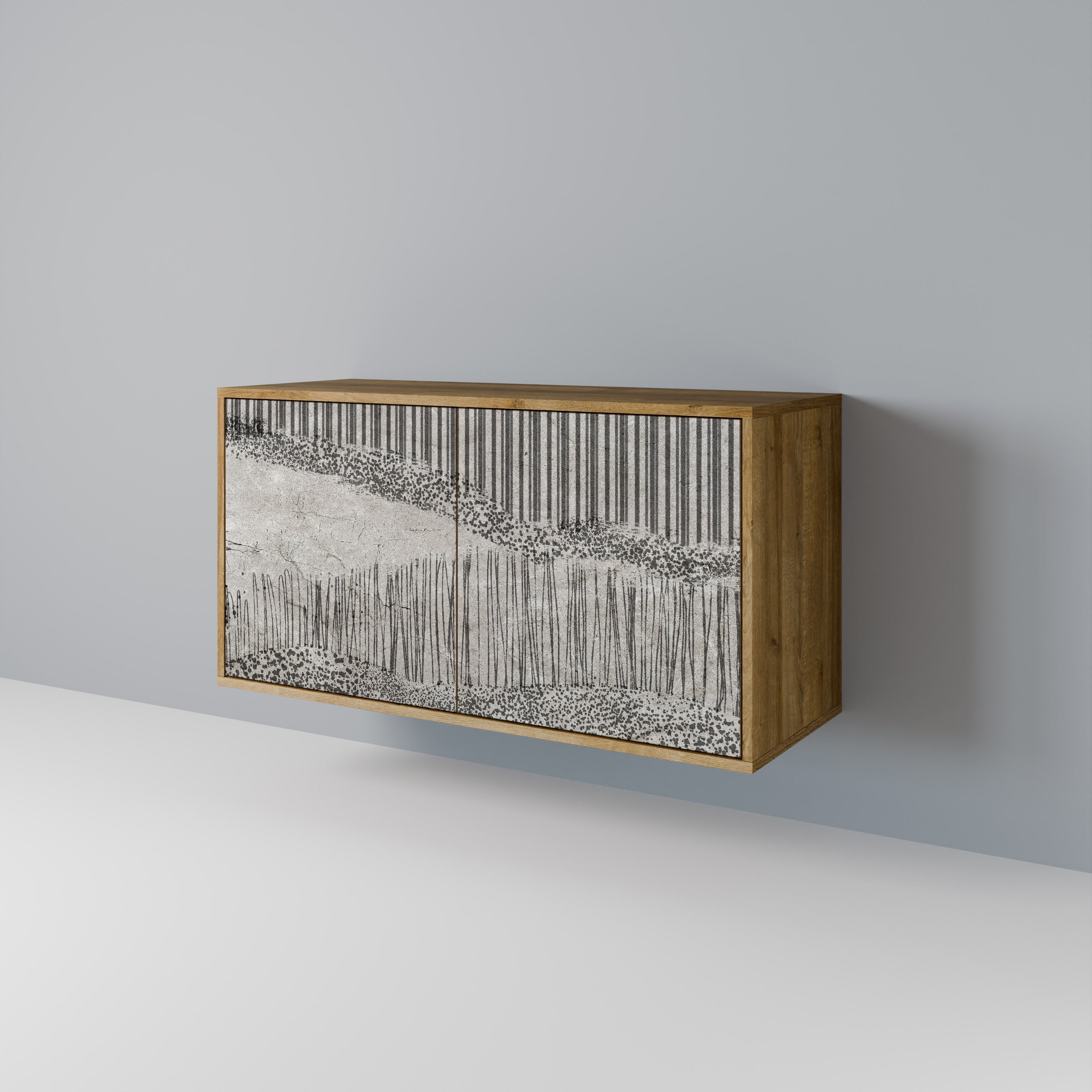 GRAIN LINES Sideboard mit 2 Türen in Eichenoptik