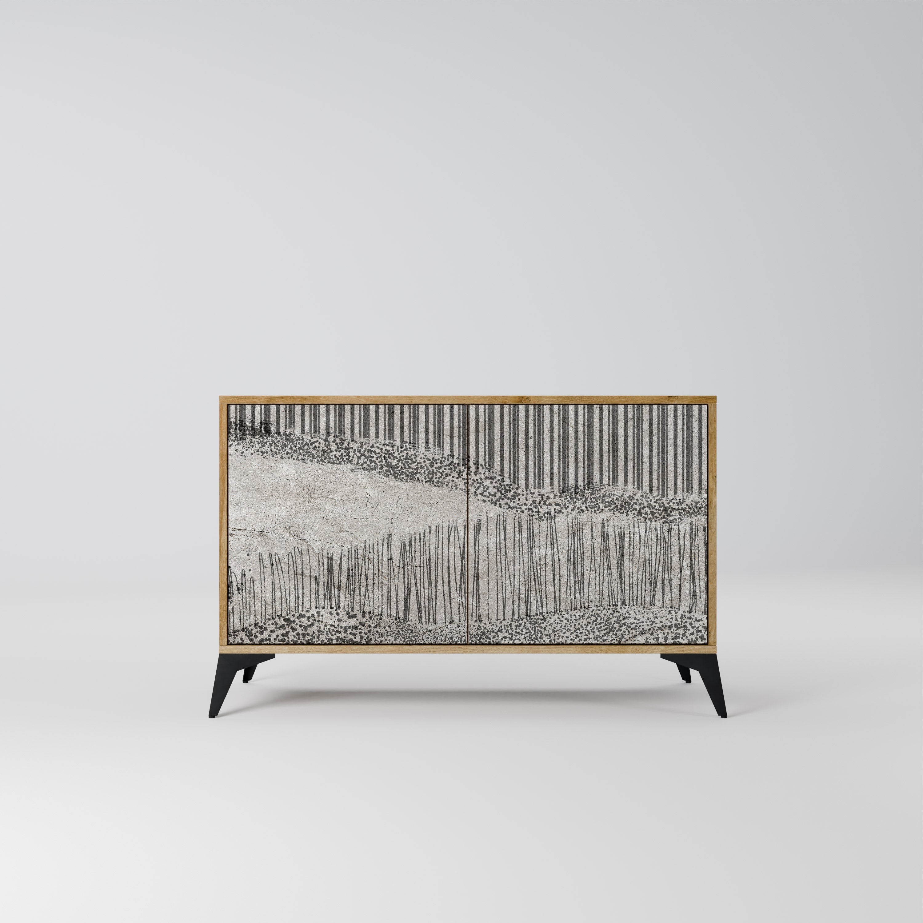 GRAIN LINES Sideboard mit 2 Türen in Eichenoptik
