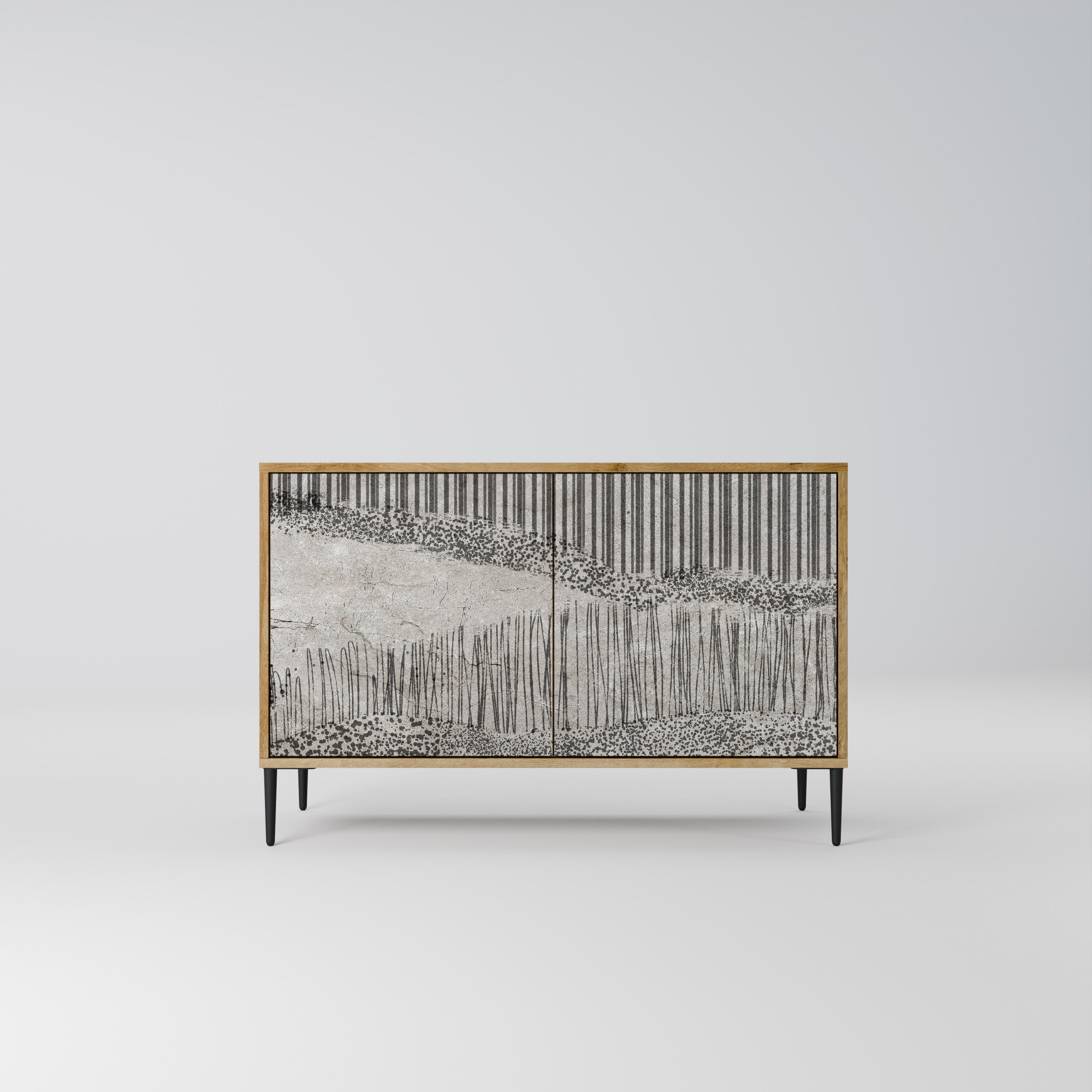 GRAIN LINES Sideboard mit 2 Türen in Eichenoptik