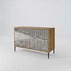 GRAIN LINES Sideboard mit 2 Türen in Eiche-Optik