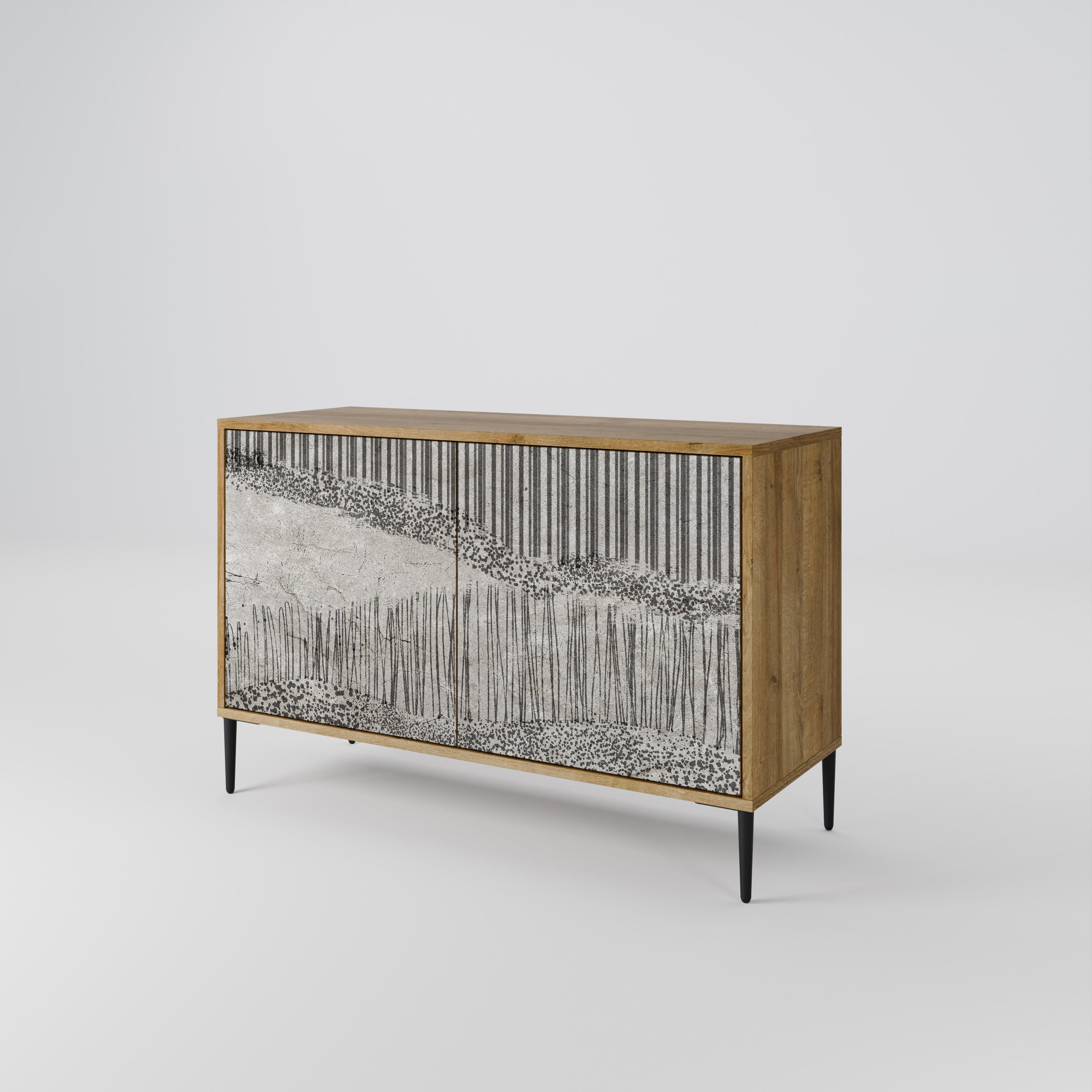 GRAIN LINES Sideboard mit 2 Türen in Eichenoptik