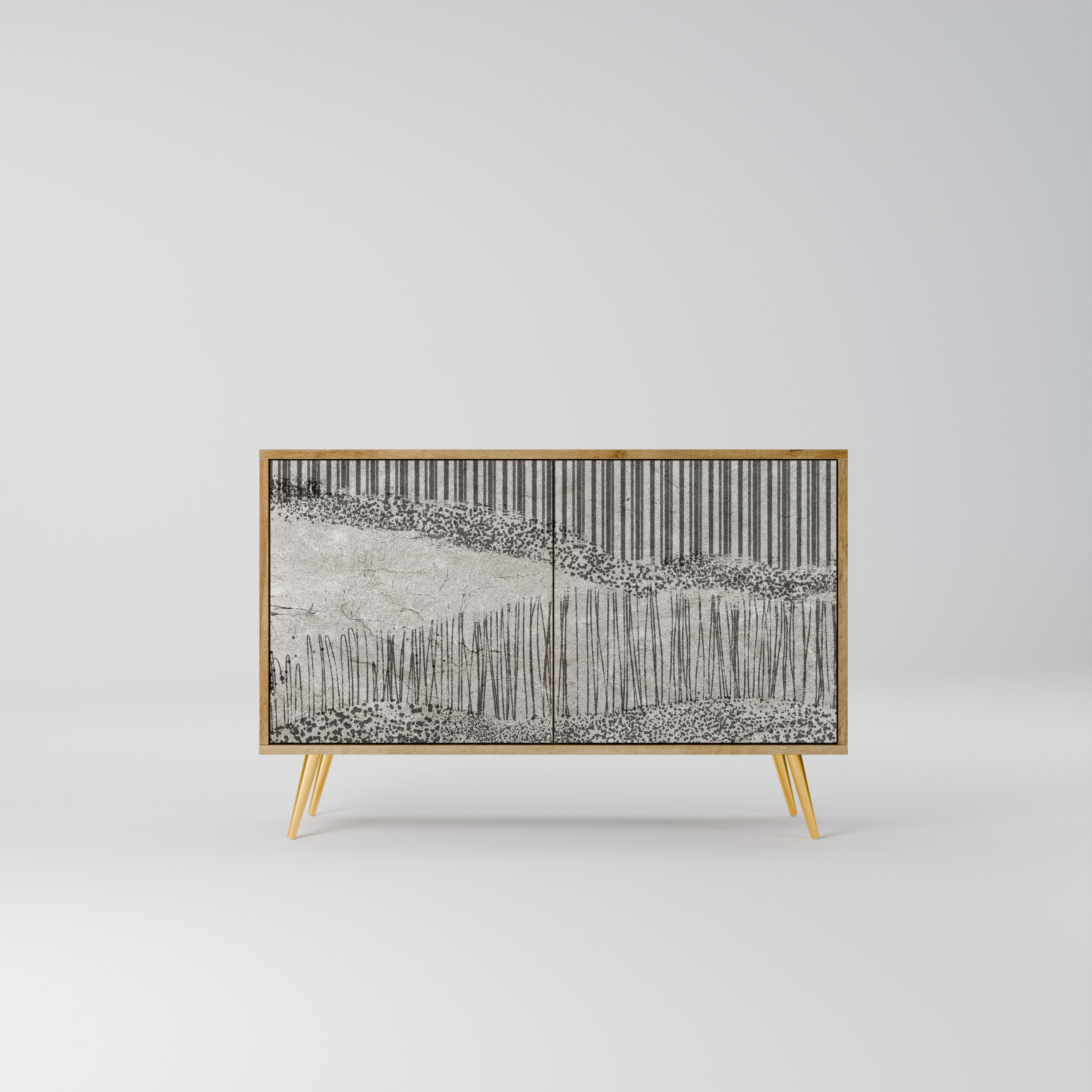 GRAIN LINES Sideboard mit 2 Türen in Eichenoptik