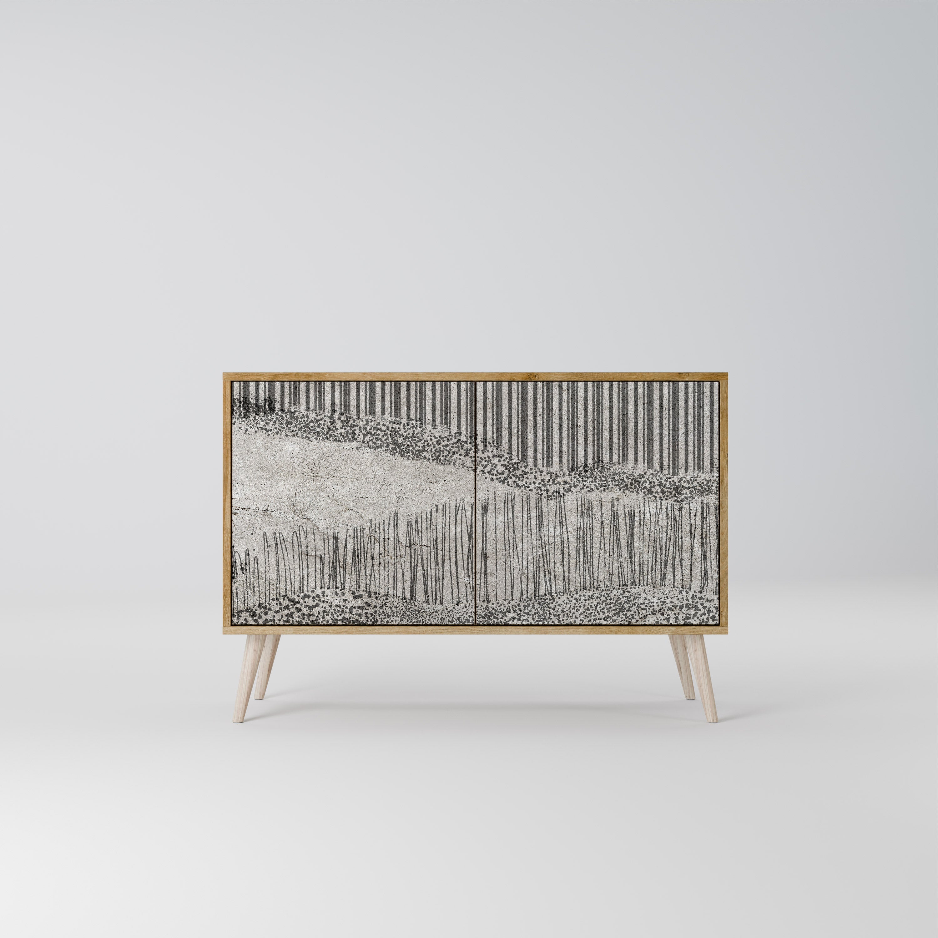 GRAIN LINES Sideboard mit 2 Türen in Eichenoptik