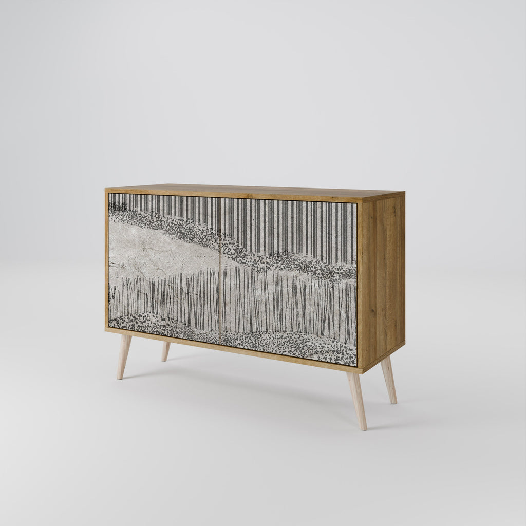 GRAIN LINES Sideboard mit 2 Türen in Eichenoptik