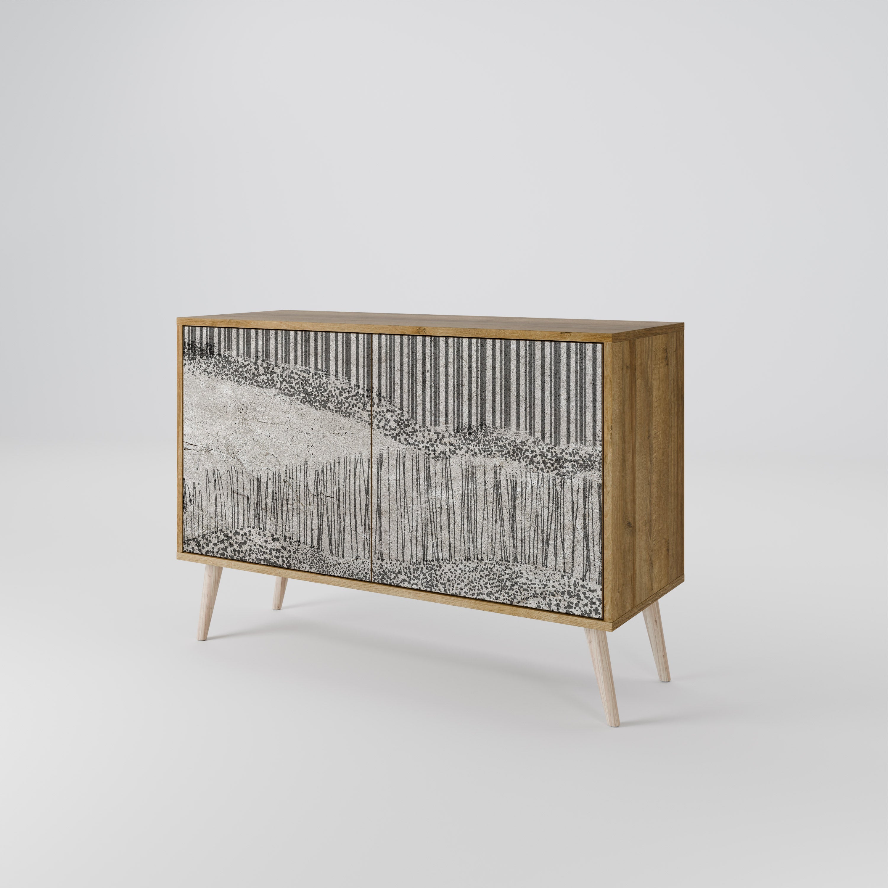 GRAIN LINES Sideboard mit 2 Türen in Eichenoptik