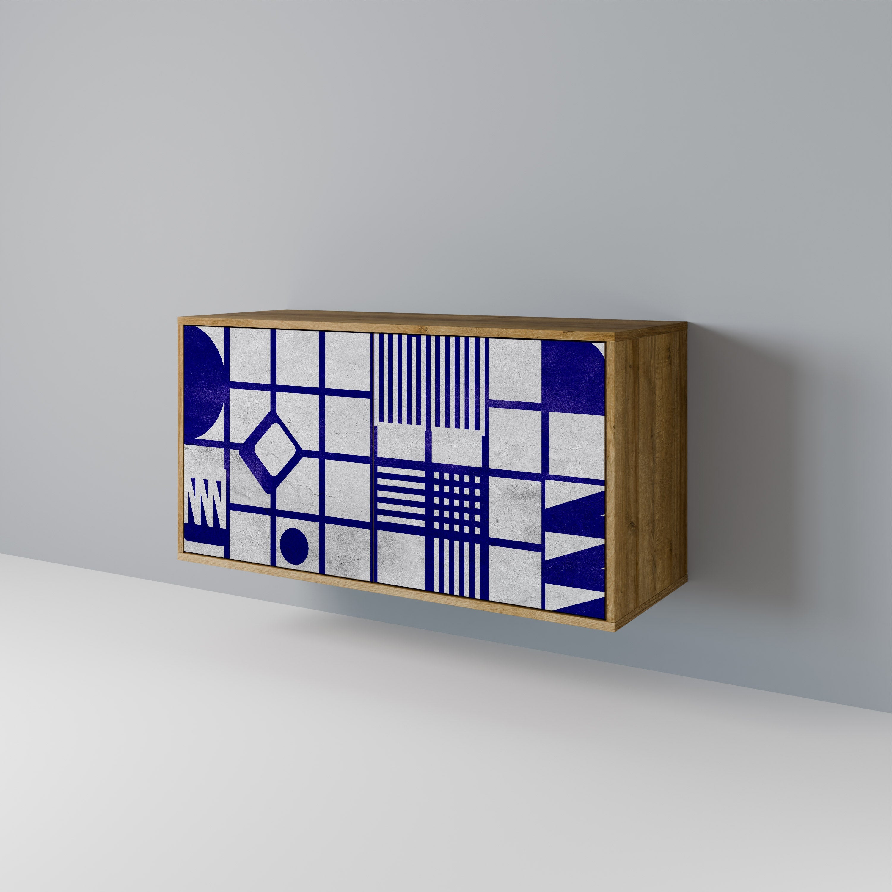 THE RIGHT PLACES Sideboard mit 2 Türen in Eichenoptik
