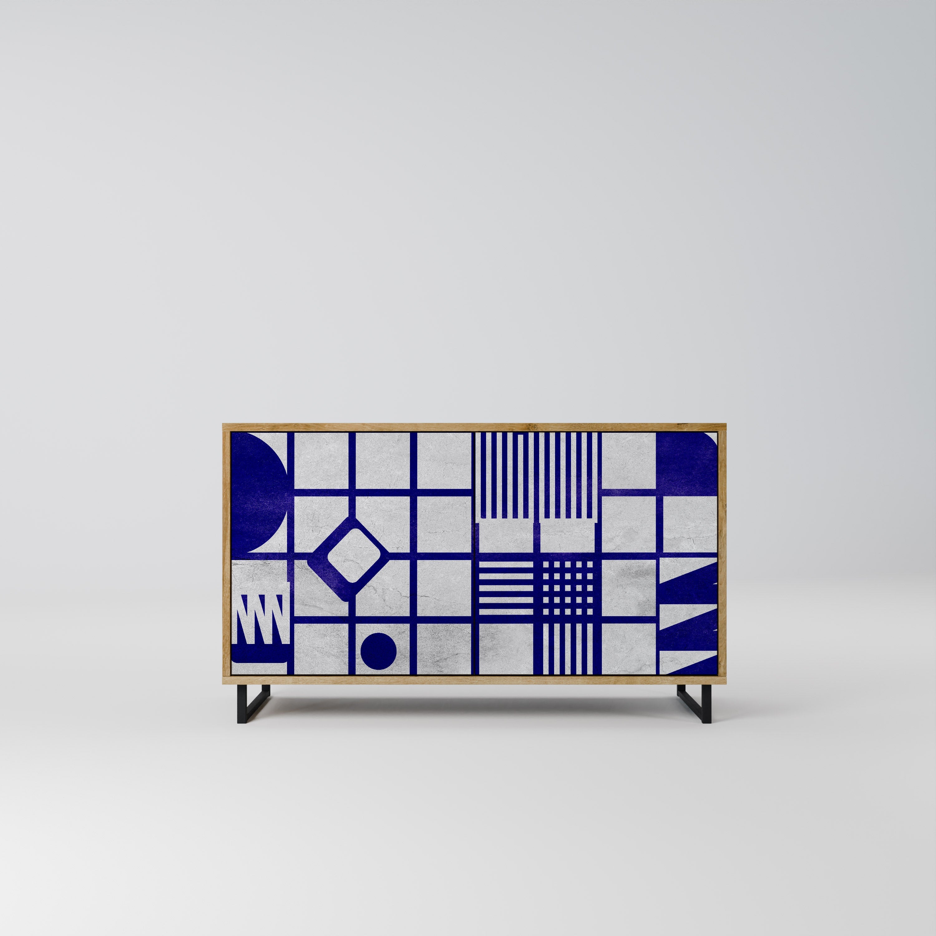 THE RIGHT PLACES Sideboard mit 2 Türen in Eichenoptik