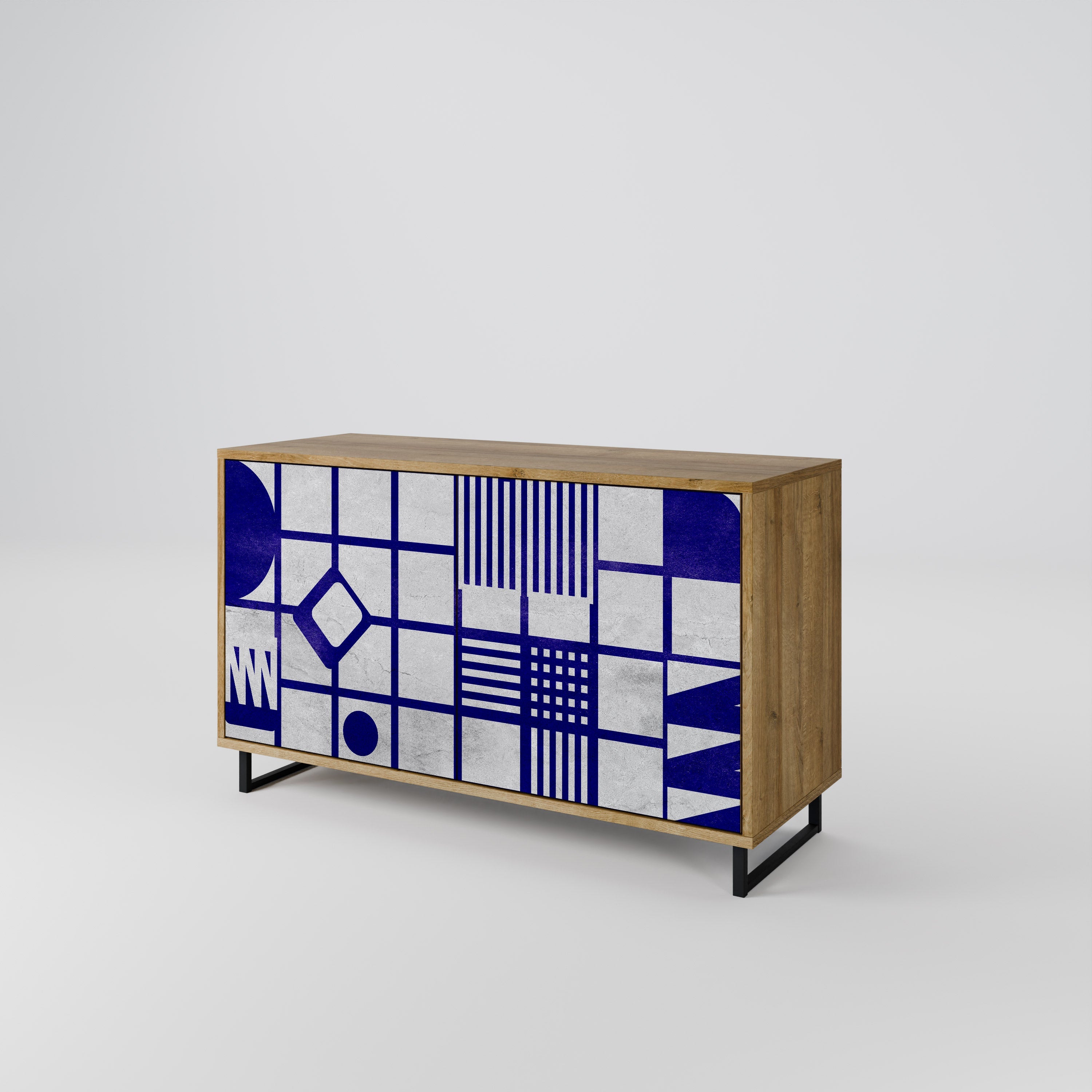 THE RIGHT PLACES Sideboard mit 2 Türen in Eichenoptik