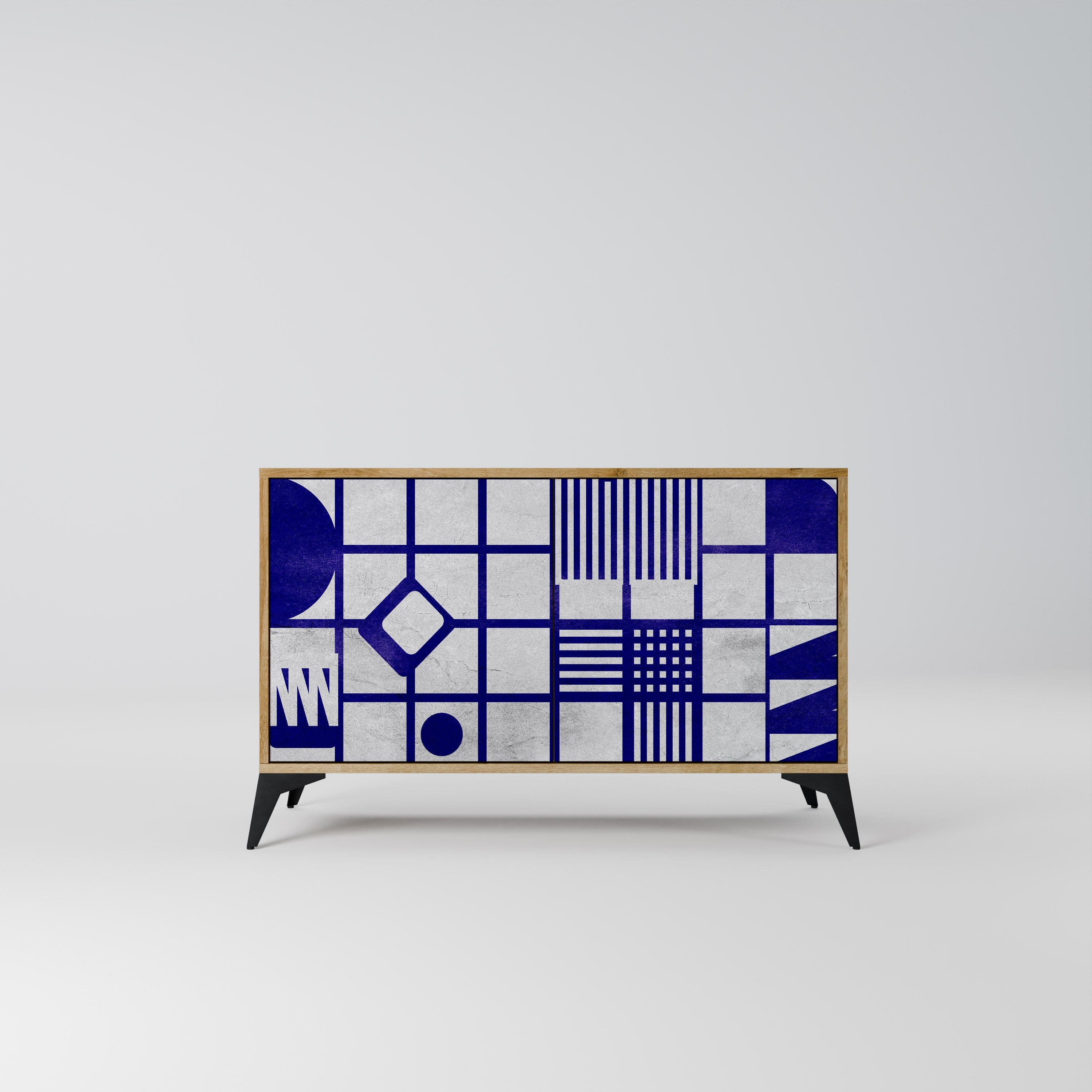 THE RIGHT PLACES Sideboard mit 2 Türen in Eichenoptik