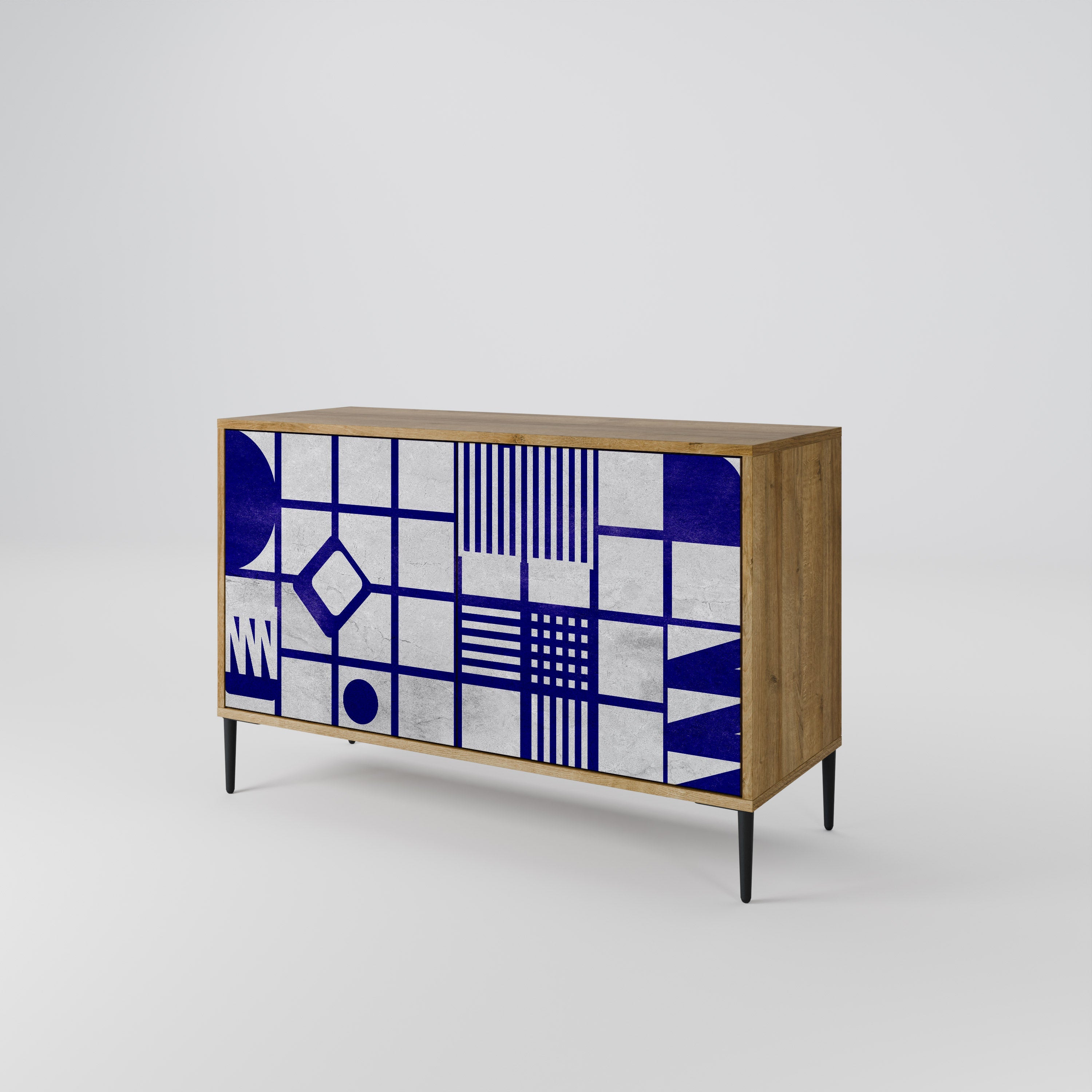 THE RIGHT PLACES Sideboard mit 2 Türen in Eichenoptik