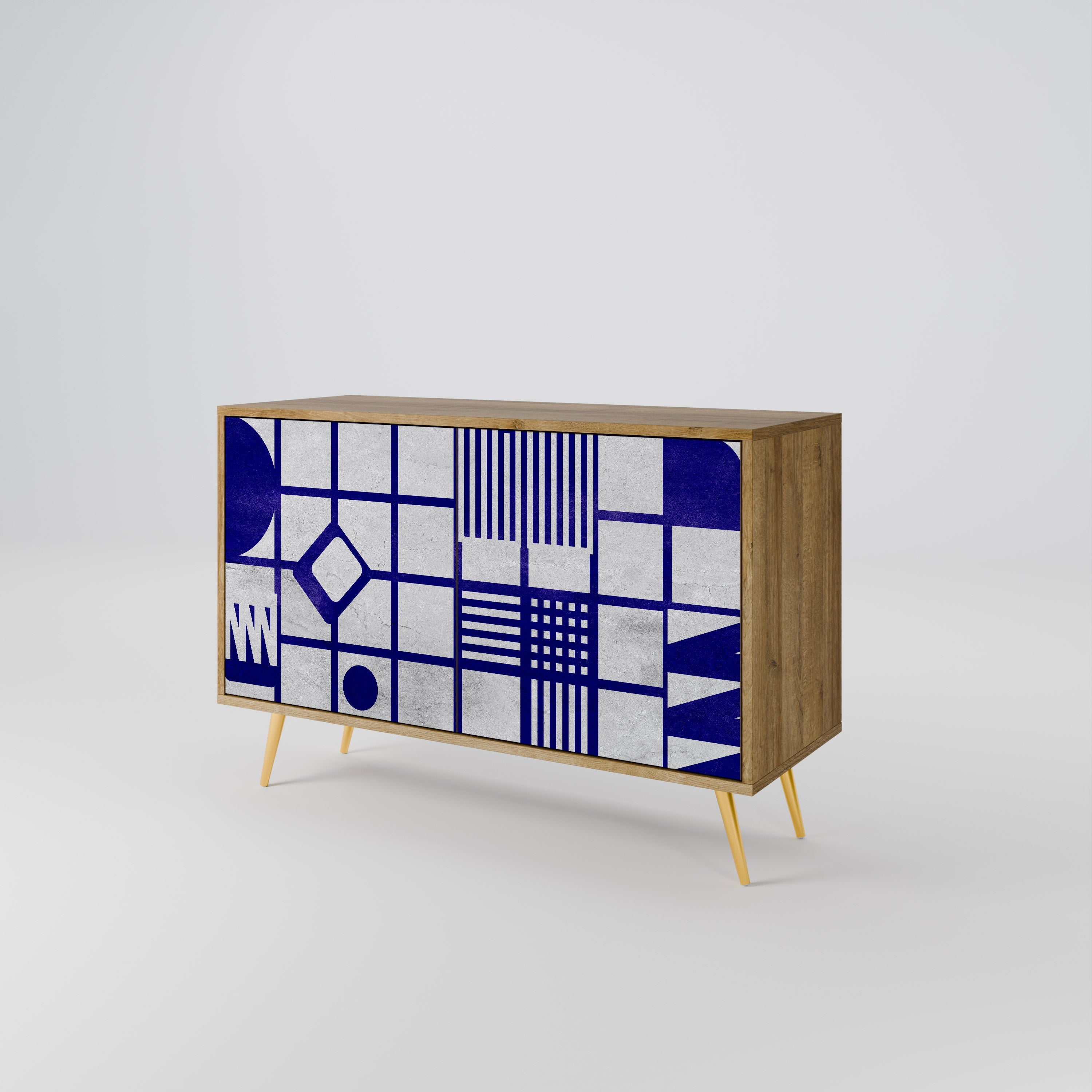 THE RIGHT PLACES Sideboard mit 2 Türen in Eichenoptik