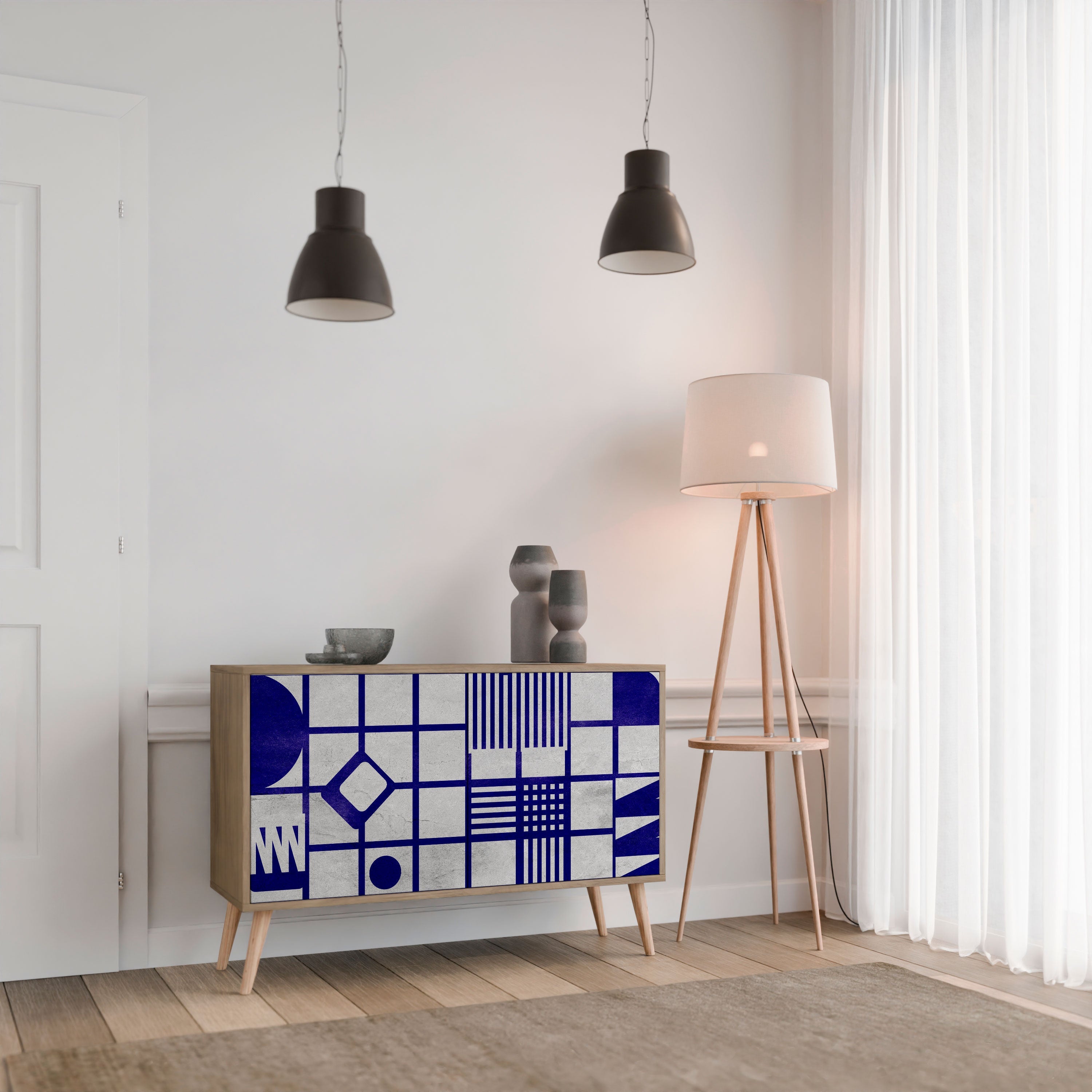 THE RIGHT PLACES Sideboard mit 2 Türen in Eichenoptik