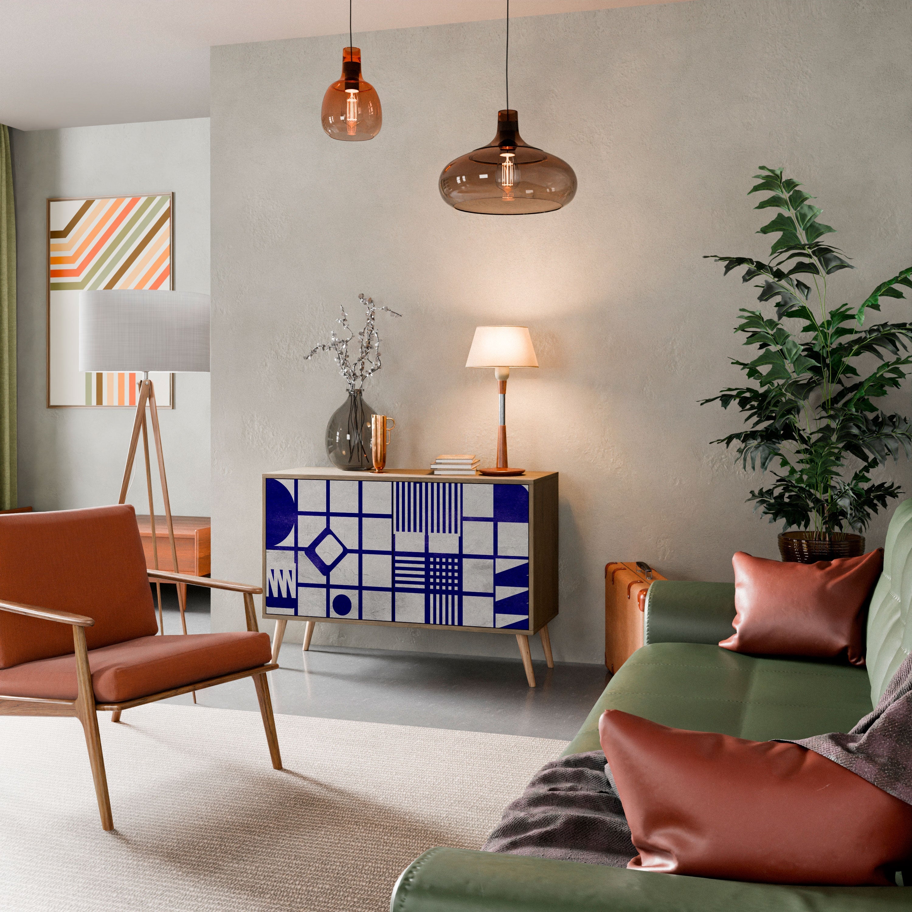 THE RIGHT PLACES Sideboard mit 2 Türen in Eichenoptik