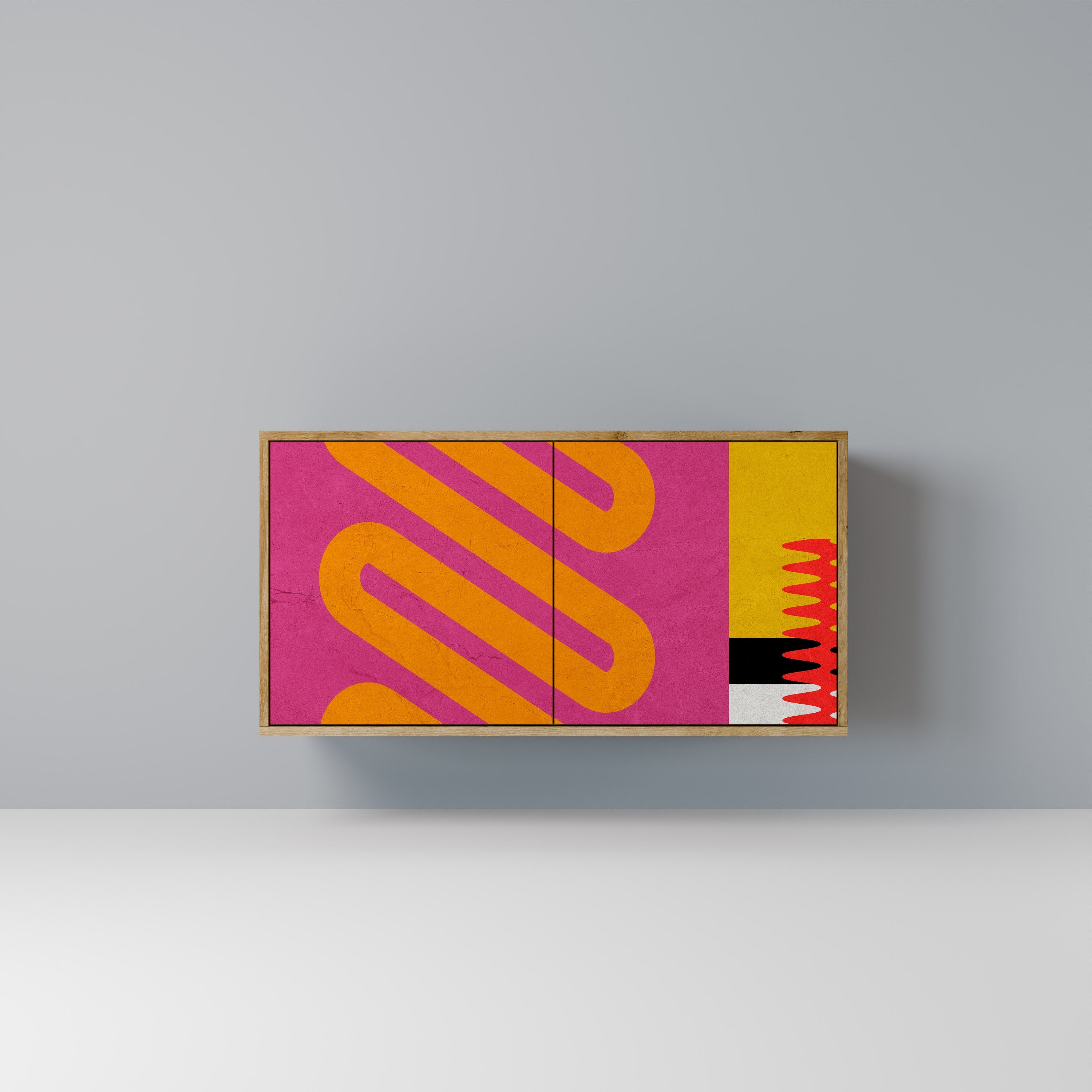 VIVID ART Sideboard mit 2 Türen in Eichenoptik
