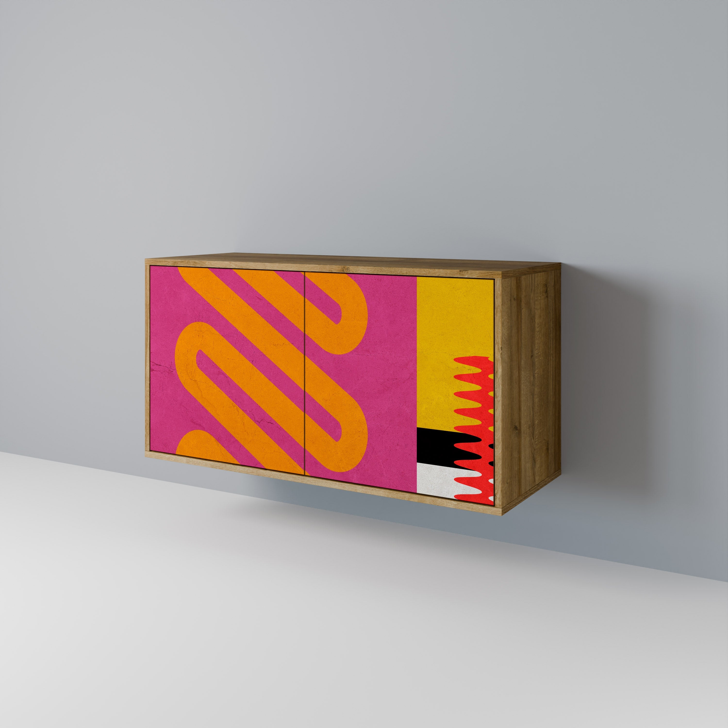 VIVID ART Sideboard mit 2 Türen in Eichenoptik