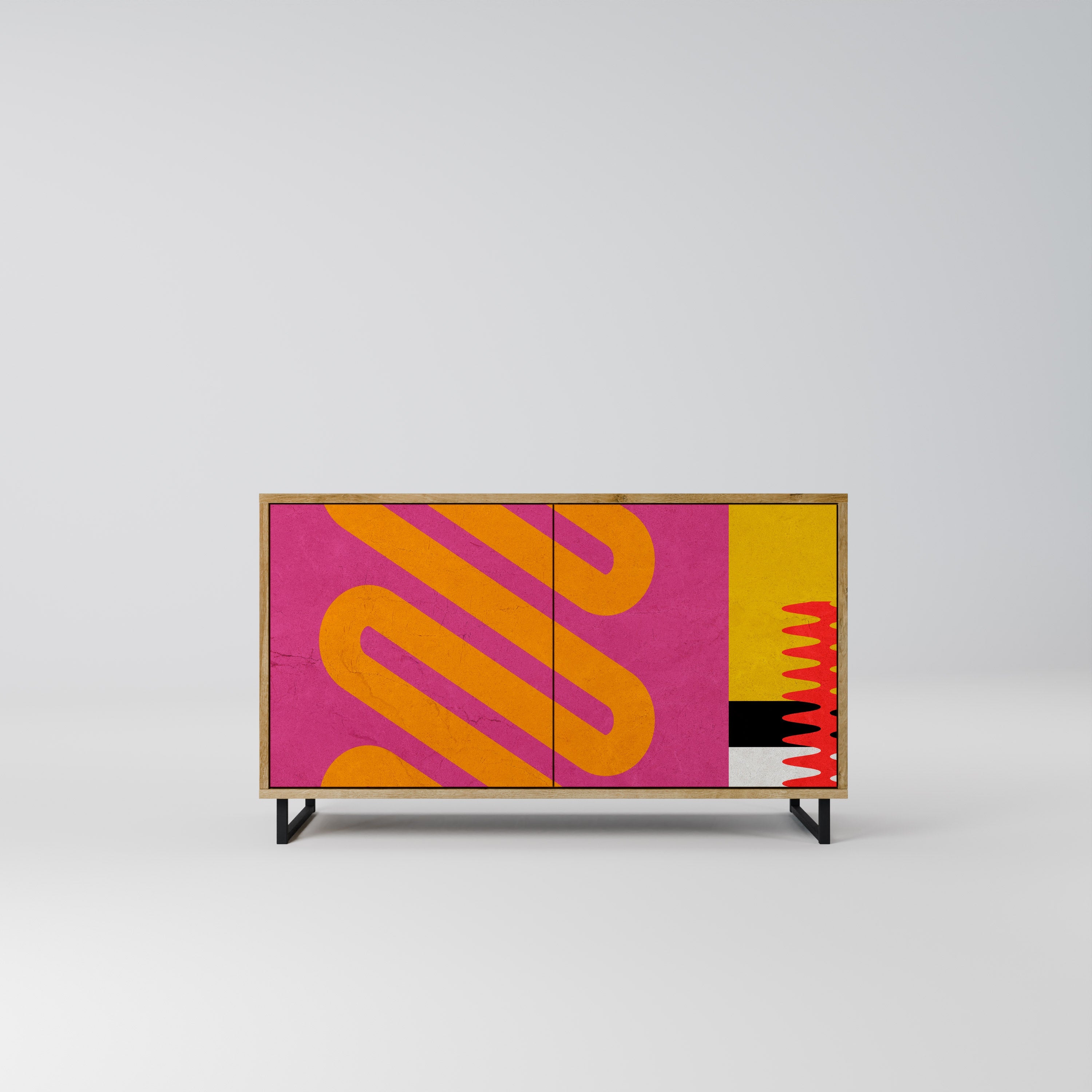VIVID ART Sideboard mit 2 Türen in Eichenoptik