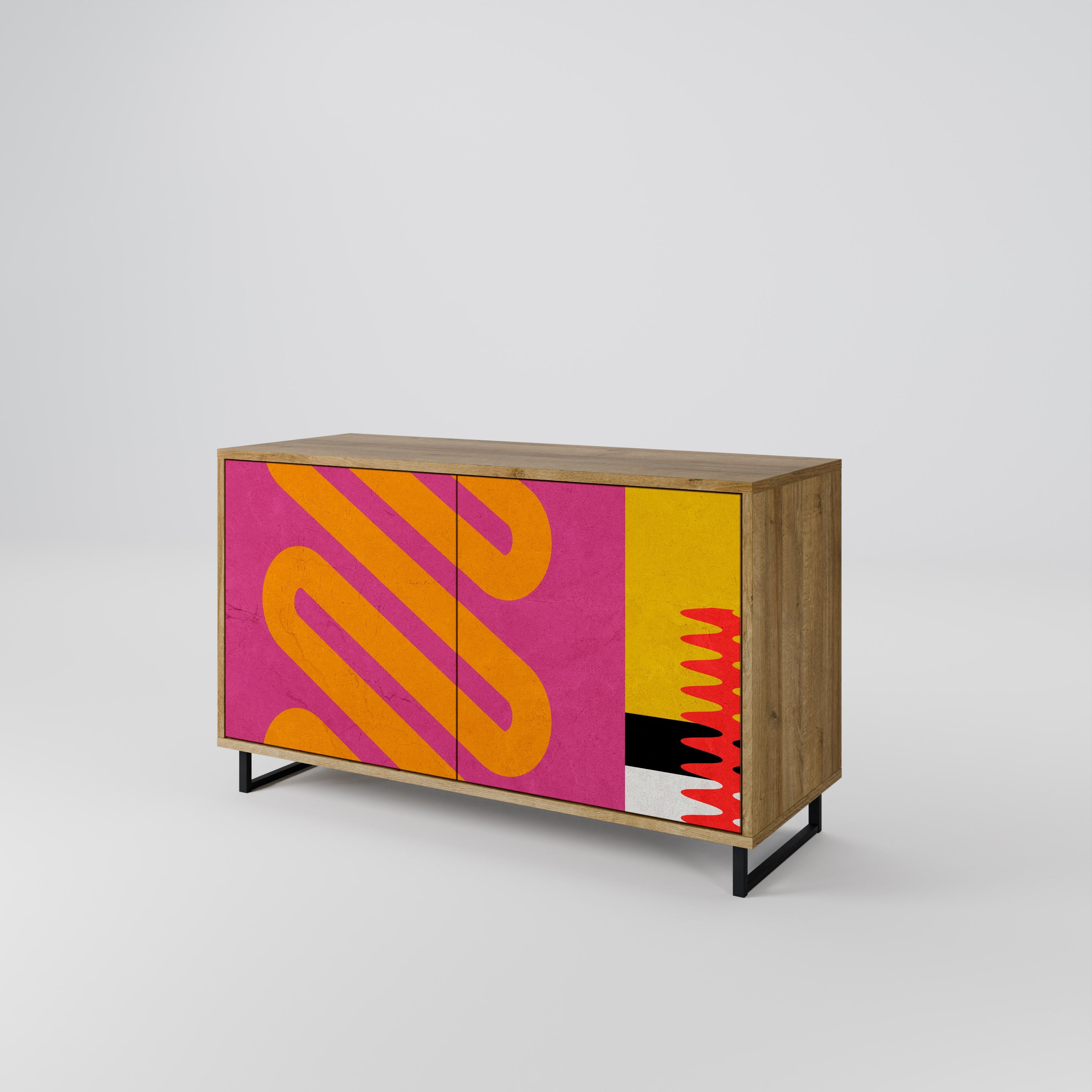 VIVID ART Sideboard mit 2 Türen in Eichenoptik