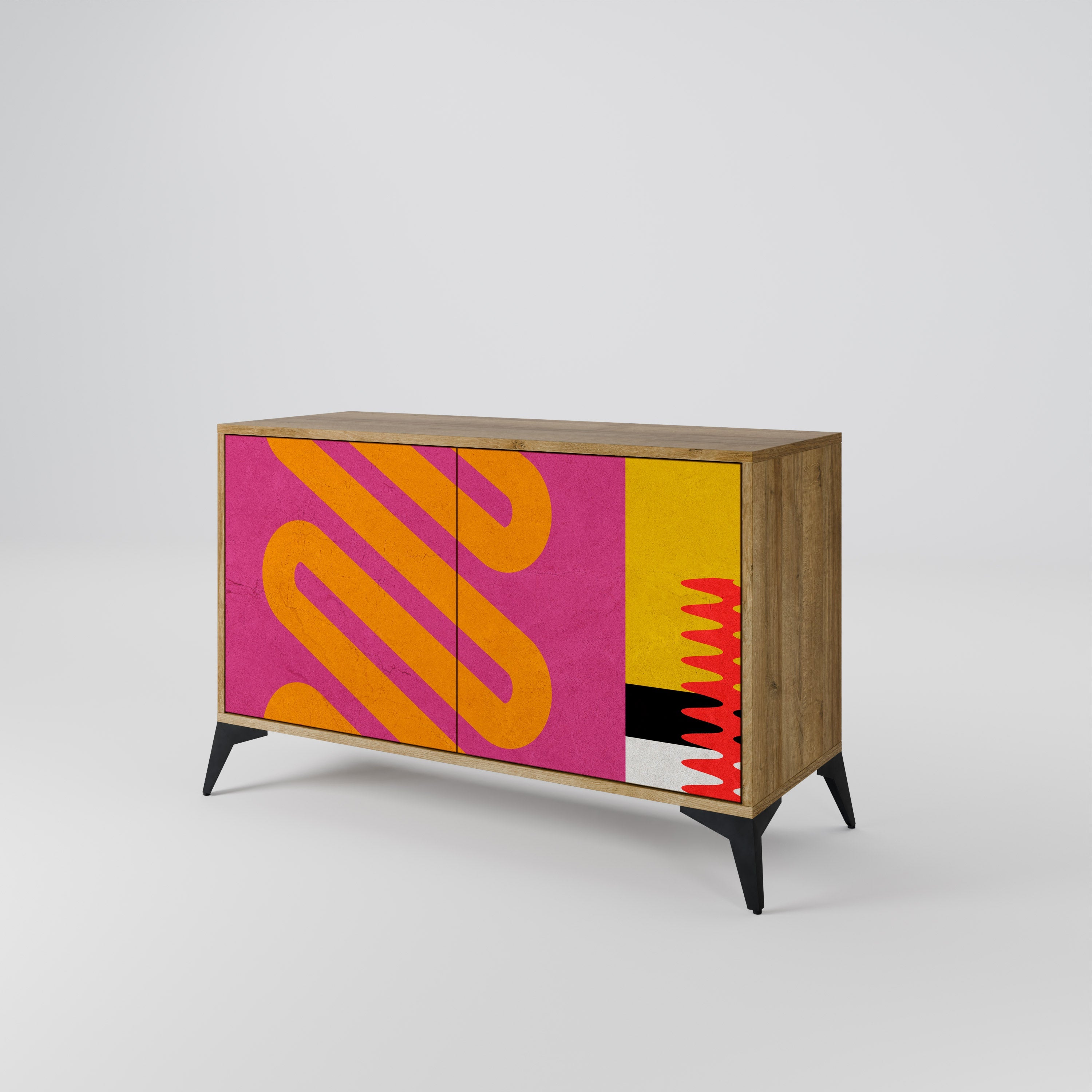 VIVID ART Sideboard mit 2 Türen in Eichenoptik