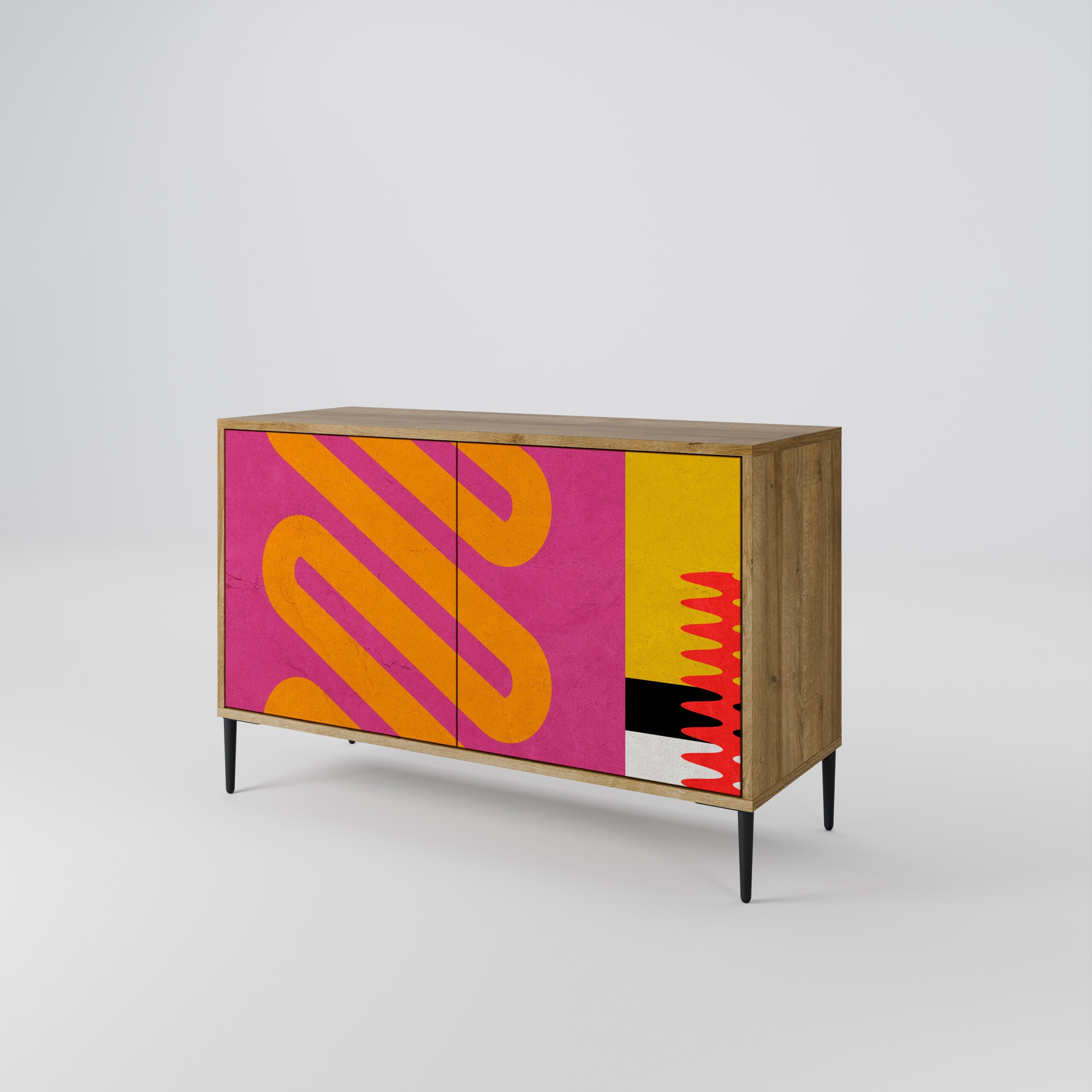 VIVID ART Sideboard mit 2 Türen in Eichenoptik