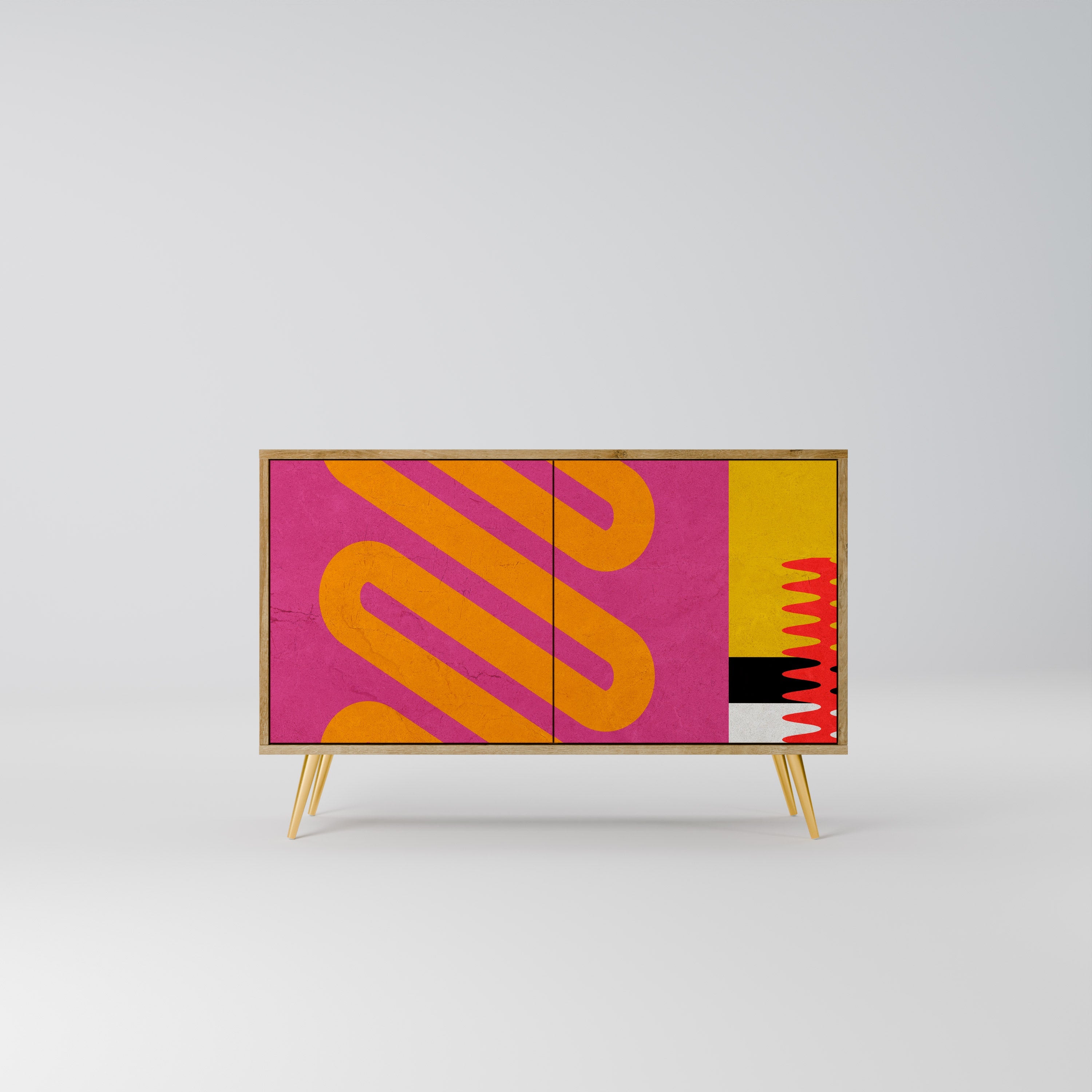VIVID ART Sideboard mit 2 Türen in Eichenoptik