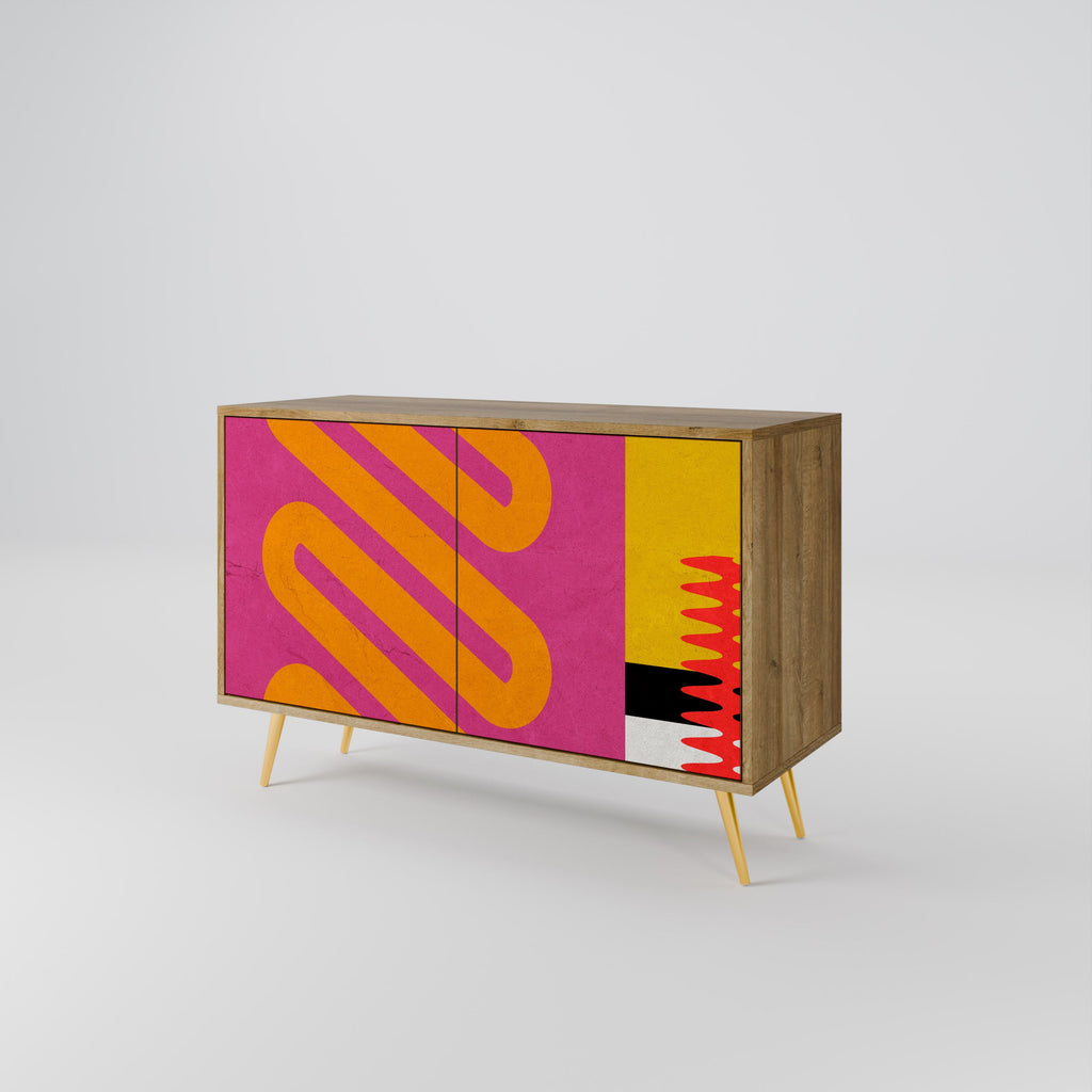 VIVID ART Sideboard mit 2 Türen in Eichenoptik