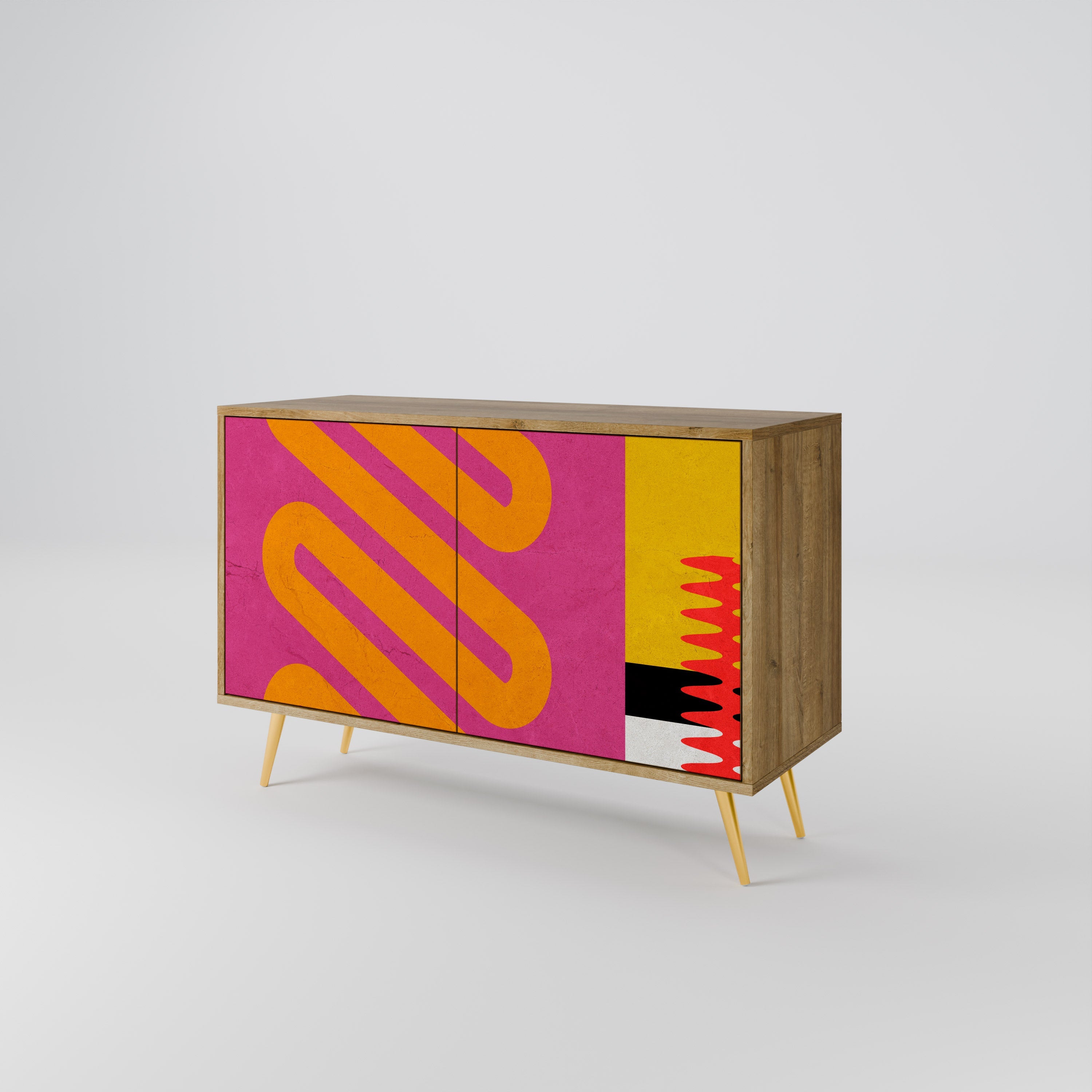 VIVID ART Sideboard mit 2 Türen in Eichenoptik
