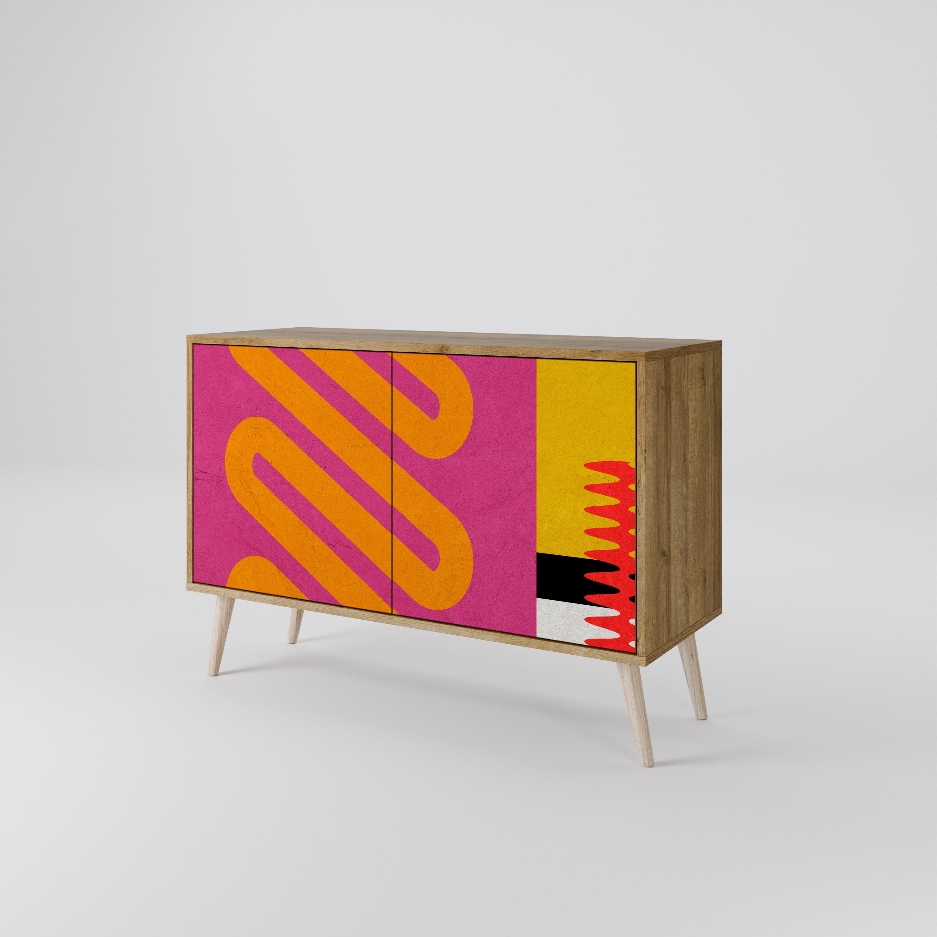 VIVID ART Sideboard mit 2 Türen in Eichenoptik