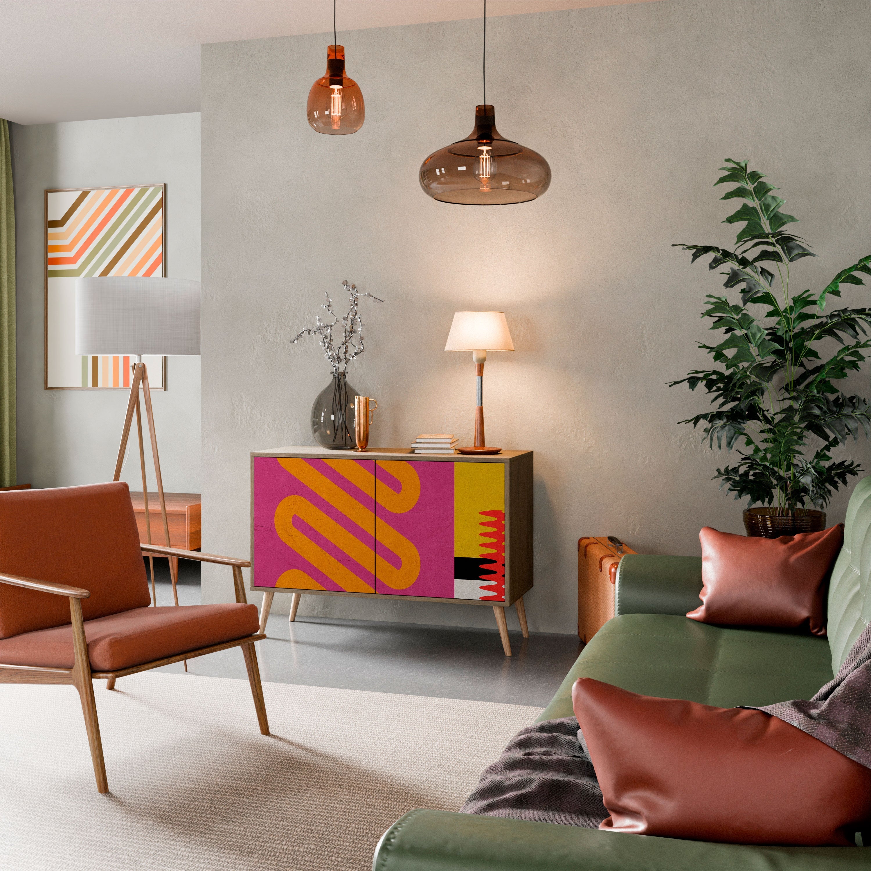 VIVID ART Sideboard mit 2 Türen in Eichenoptik
