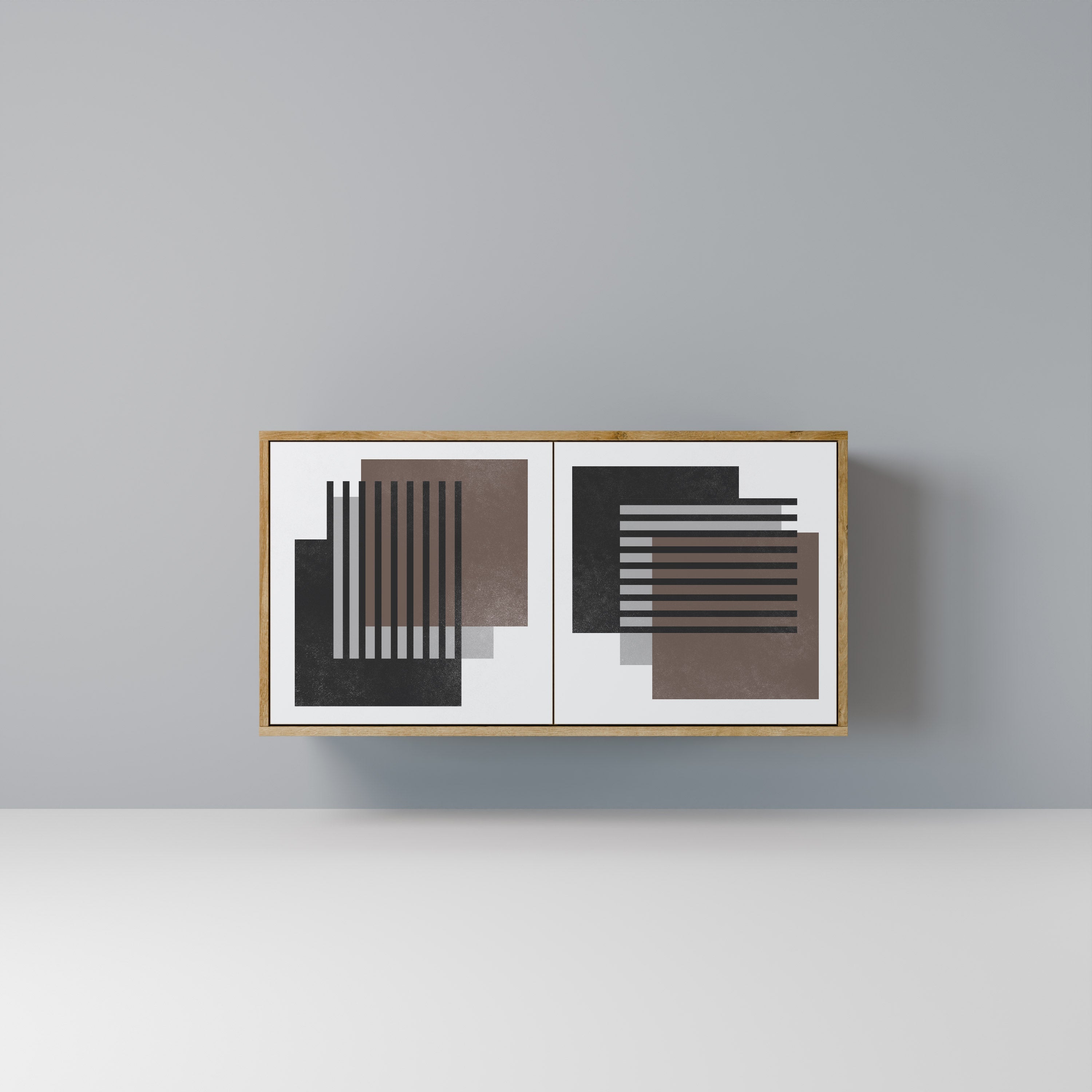 SHADOW SYNCHRONY Sideboard mit 2 Türen in Eichenoptik