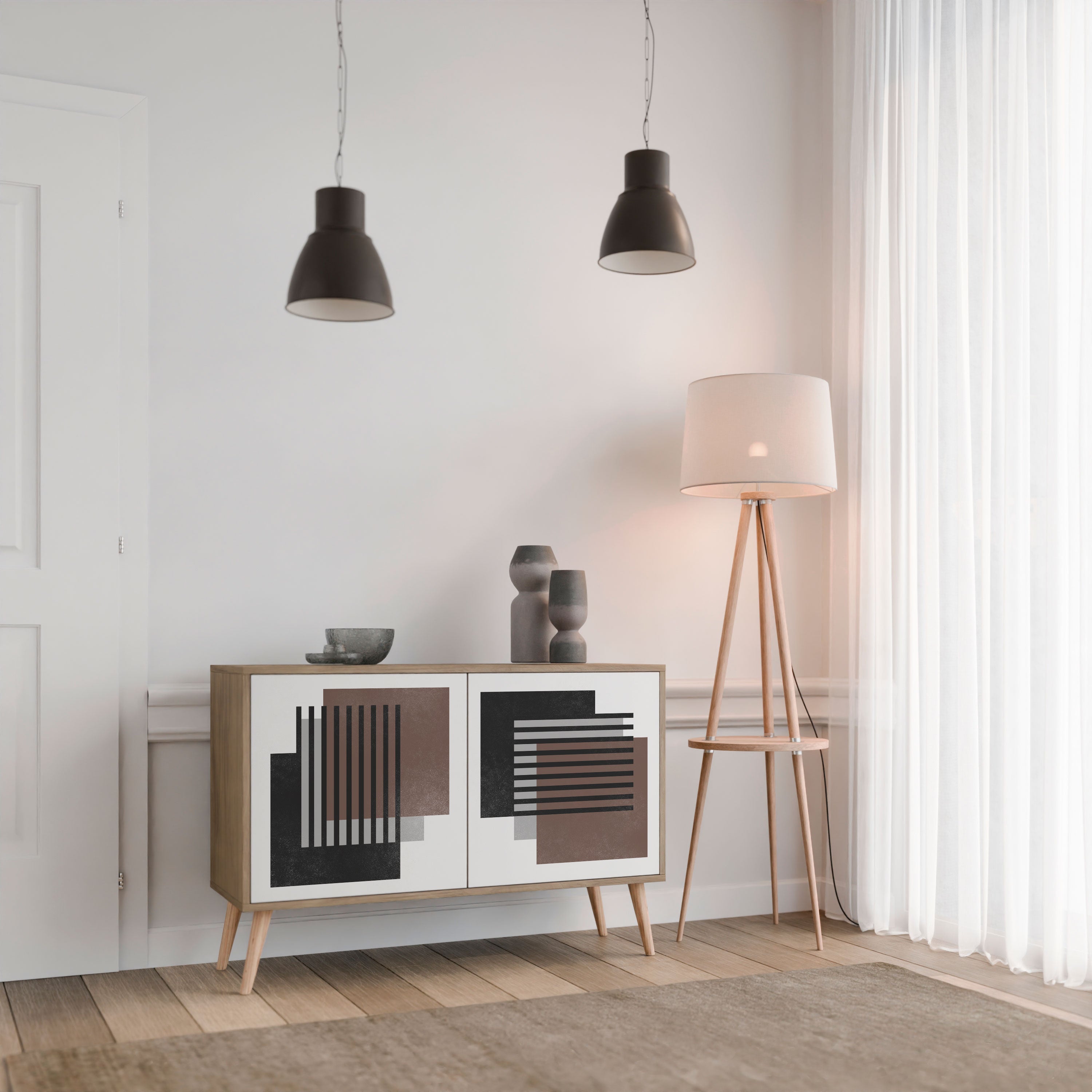 SHADOW SYNCHRONY Sideboard mit 2 Türen in Eichenoptik