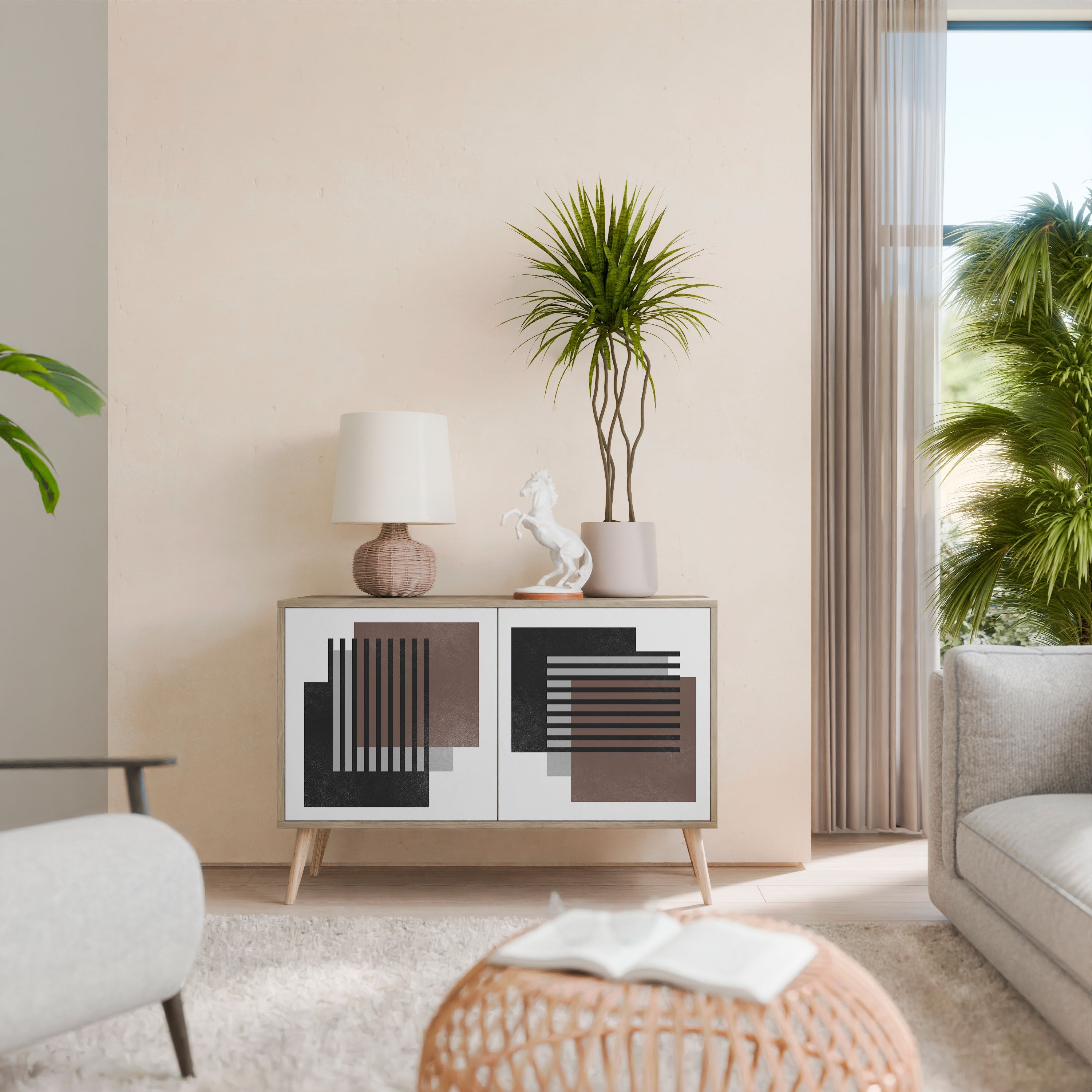 SHADOW SYNCHRONY Sideboard mit 2 Türen in Eichenoptik
