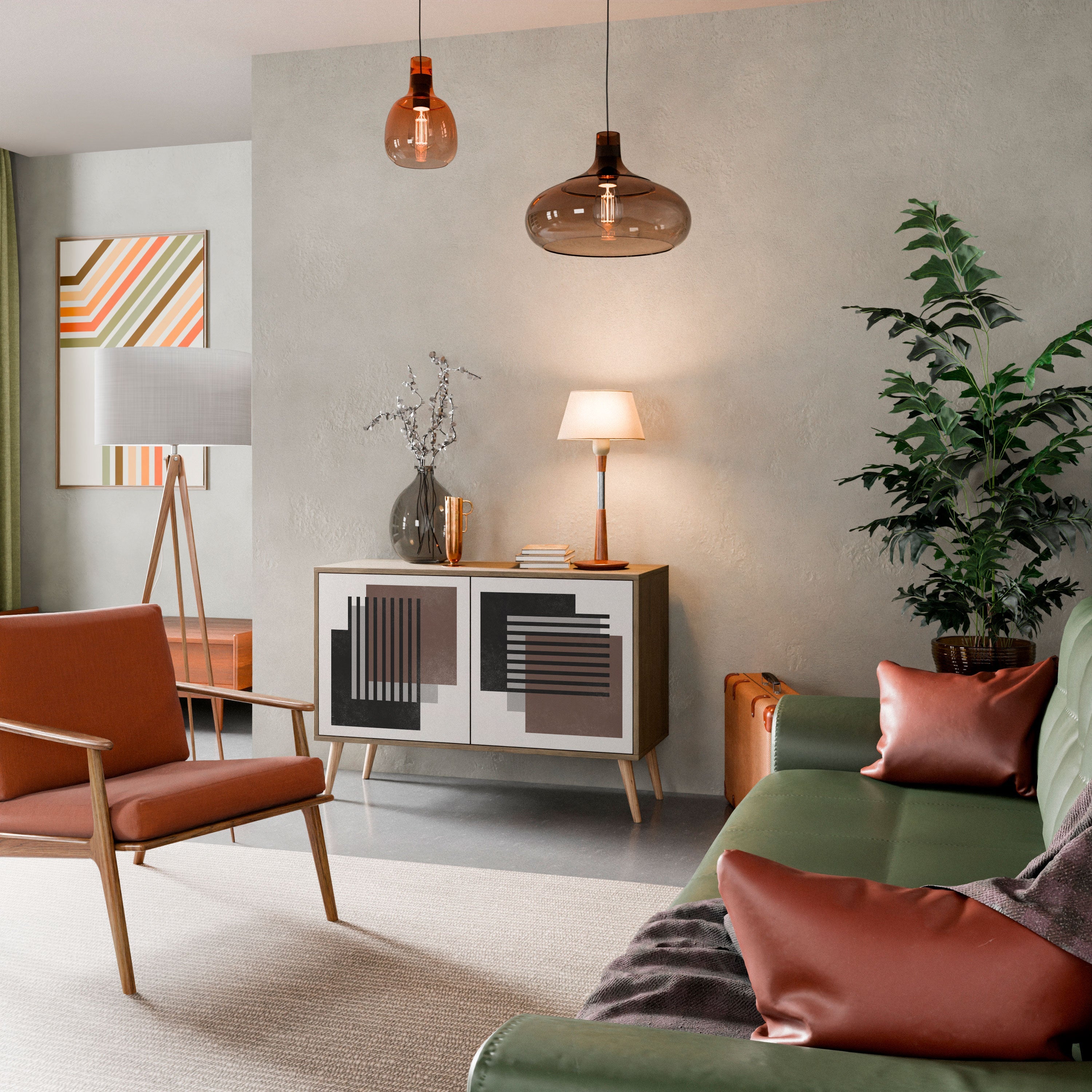 SHADOW SYNCHRONY Sideboard mit 2 Türen in Eichenoptik