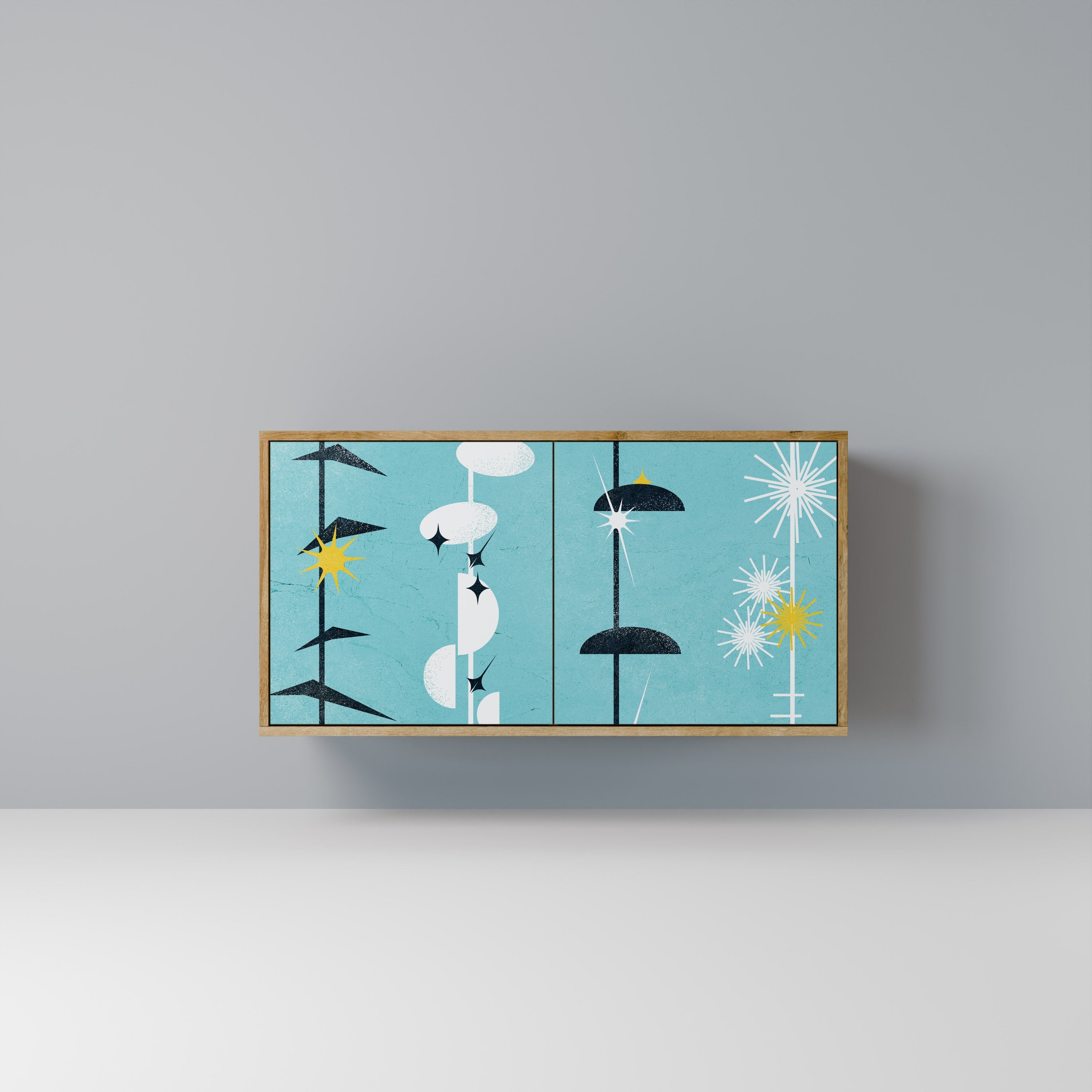 PATHS TO HAPPINESS Sideboard mit 2 Türen in Eichenoptik