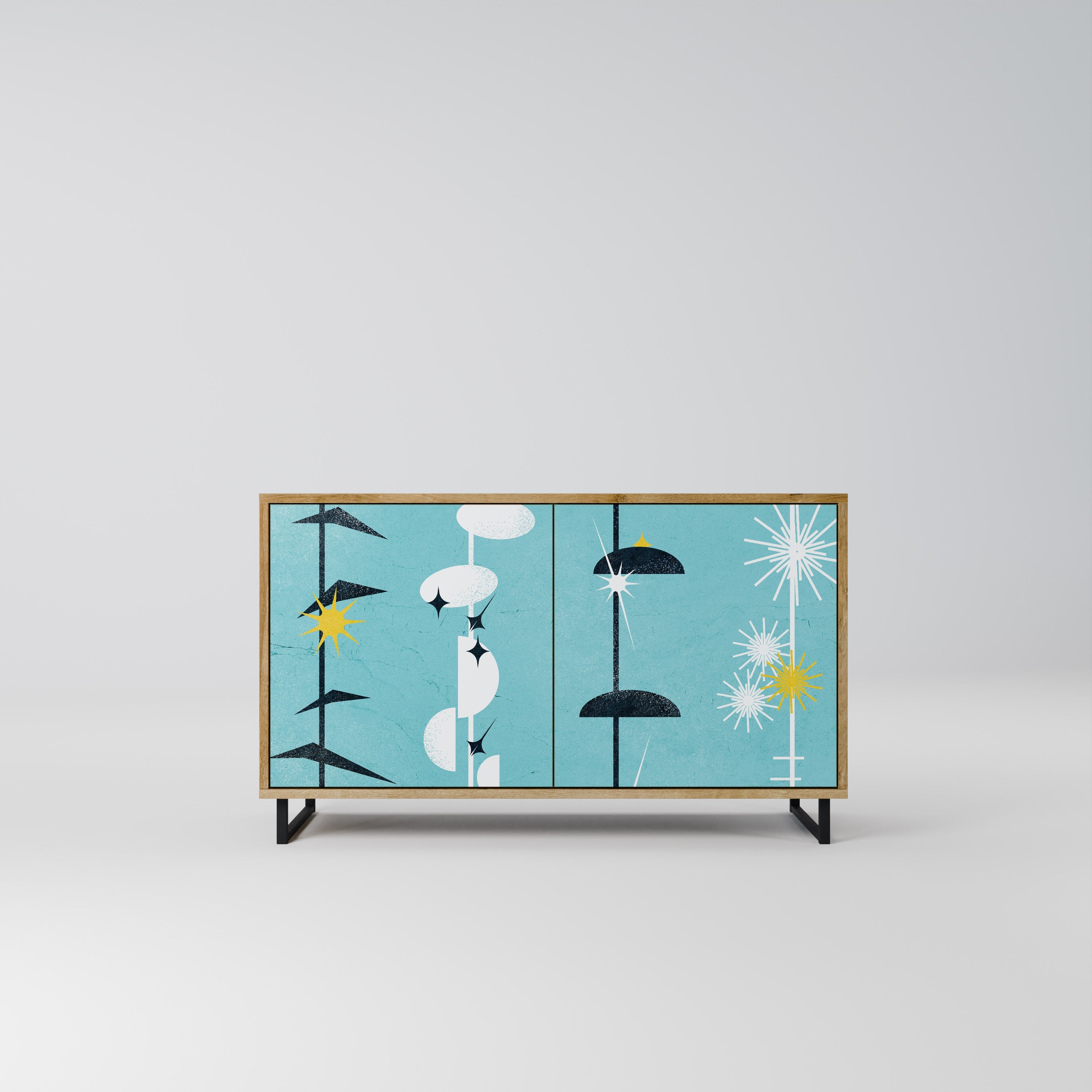 PATHS TO HAPPINESS Sideboard mit 2 Türen in Eichenoptik