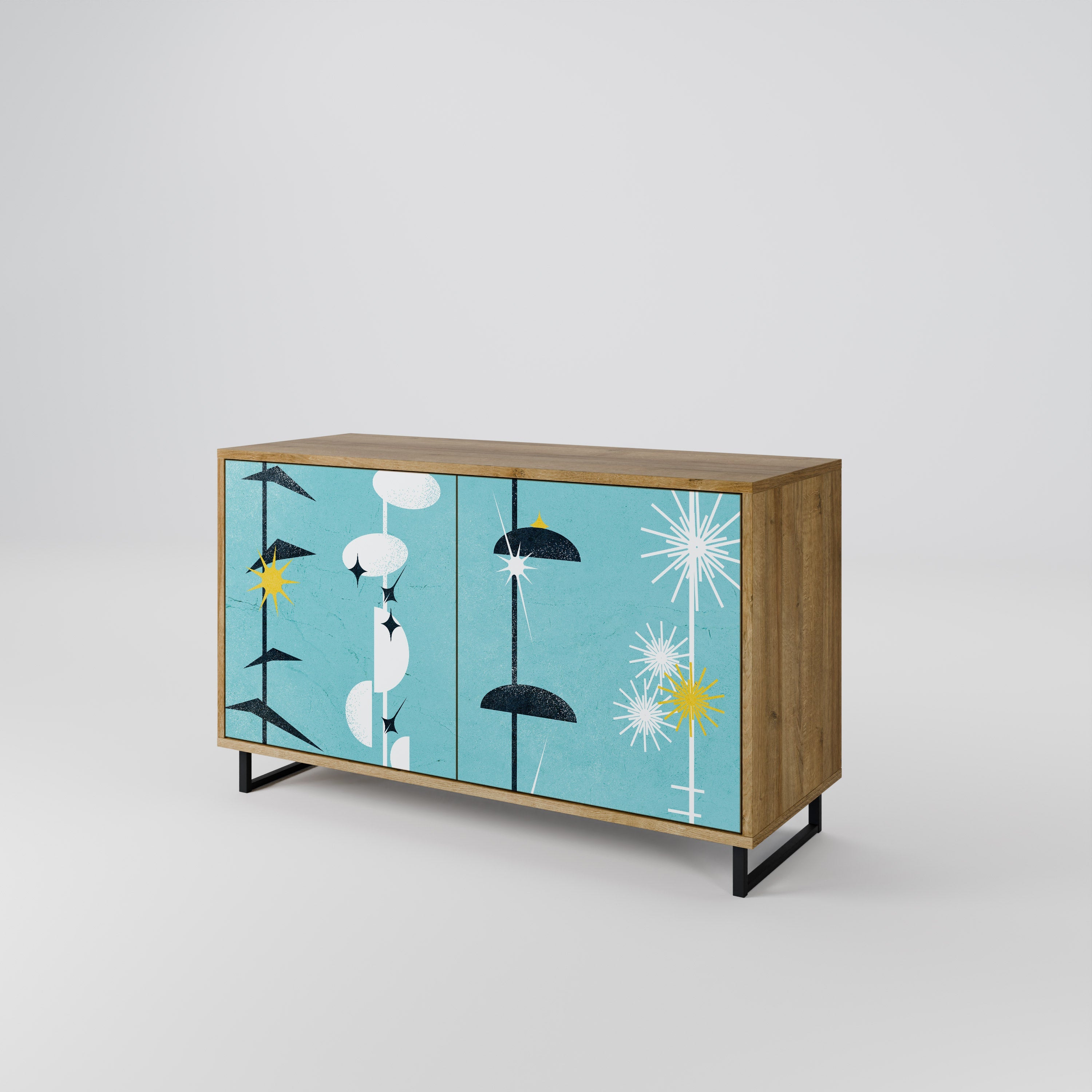 PATHS TO HAPPINESS Sideboard mit 2 Türen in Eichenoptik