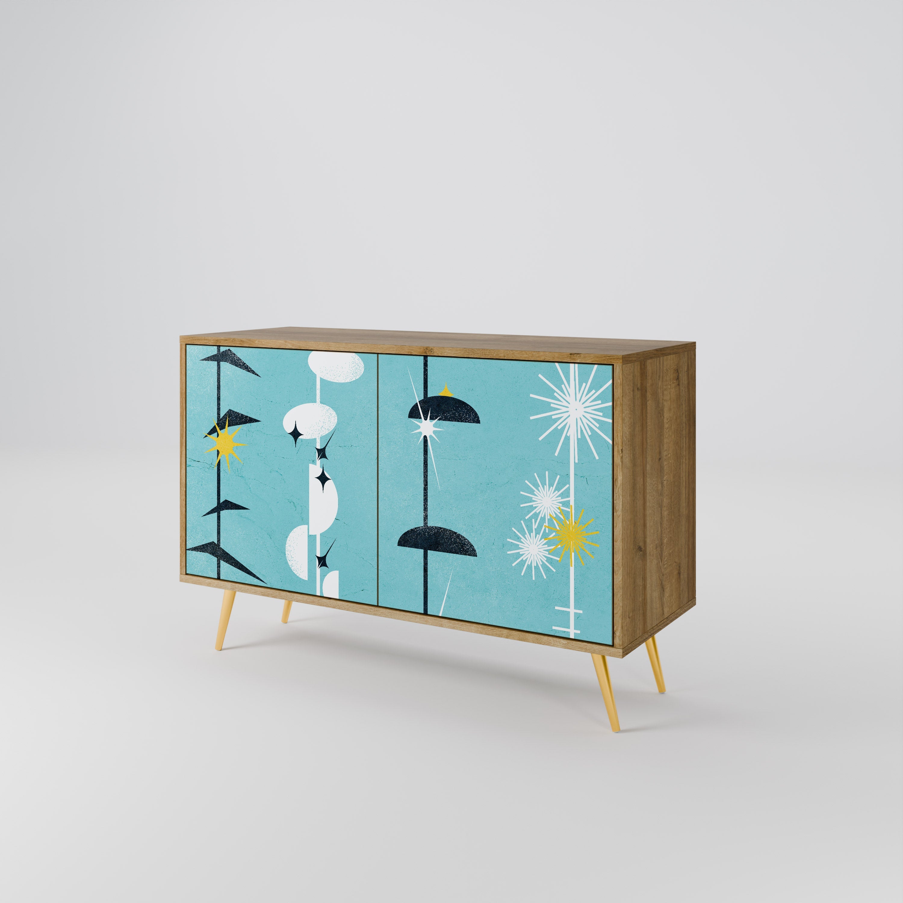 PATHS TO HAPPINESS Sideboard mit 2 Türen in Eichenoptik