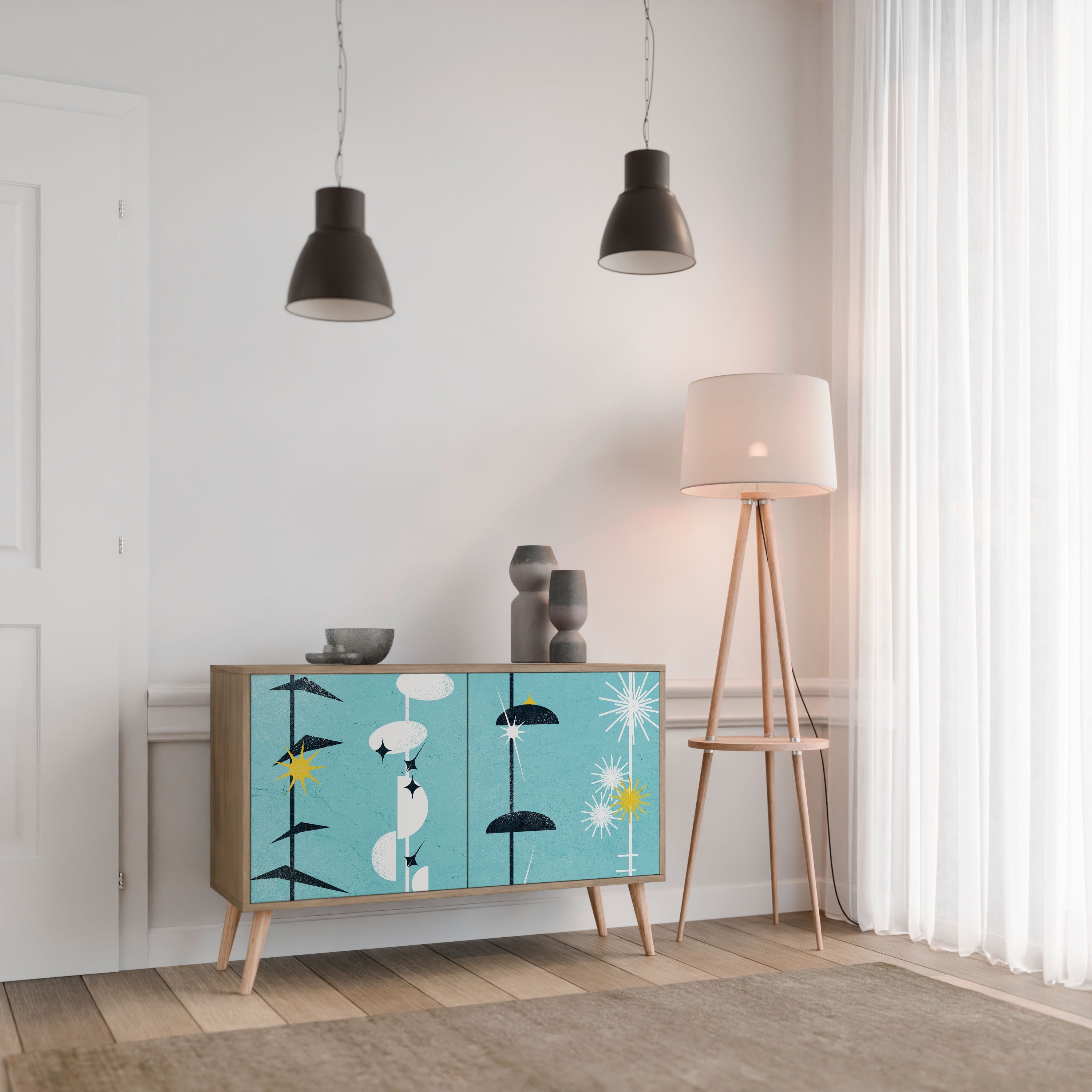 PATHS TO HAPPINESS Sideboard mit 2 Türen in Eichenoptik