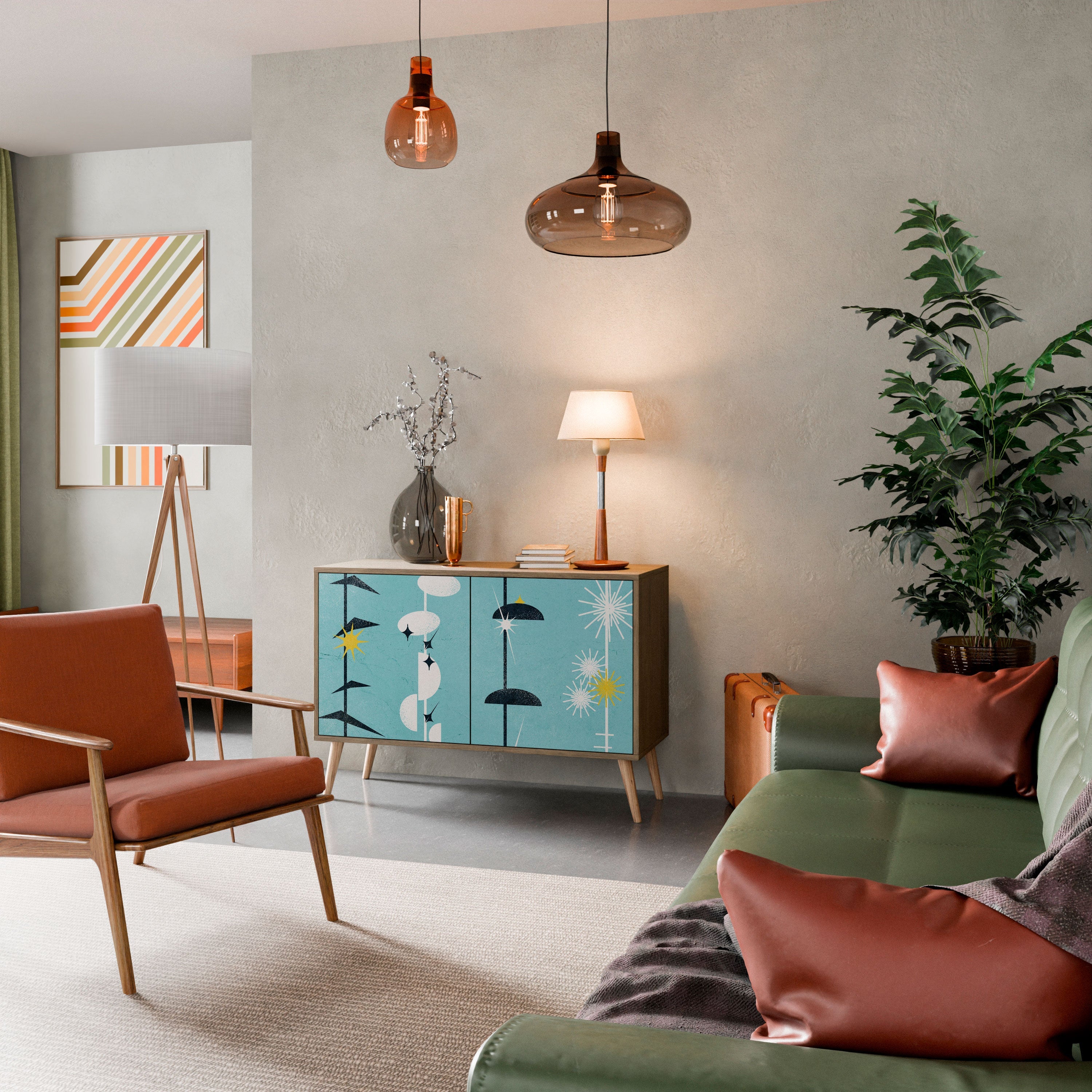 PATHS TO HAPPINESS Sideboard mit 2 Türen in Eichenoptik