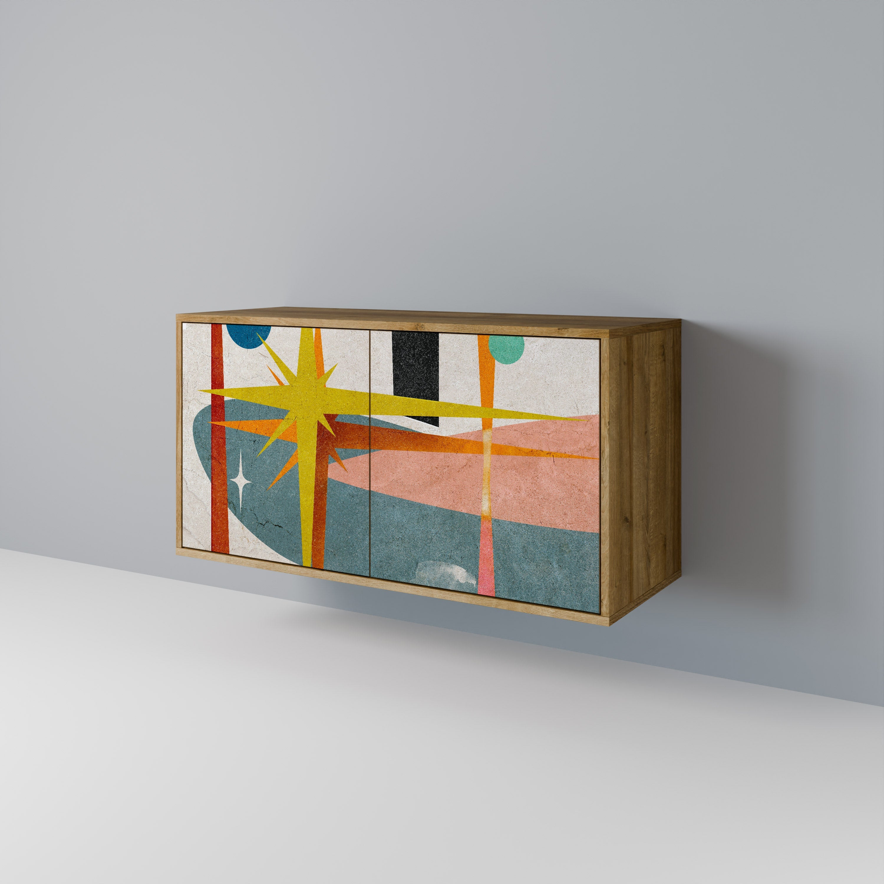 INTERSTELLAR VIBES 2-türiges Sideboard in Eichenoptik