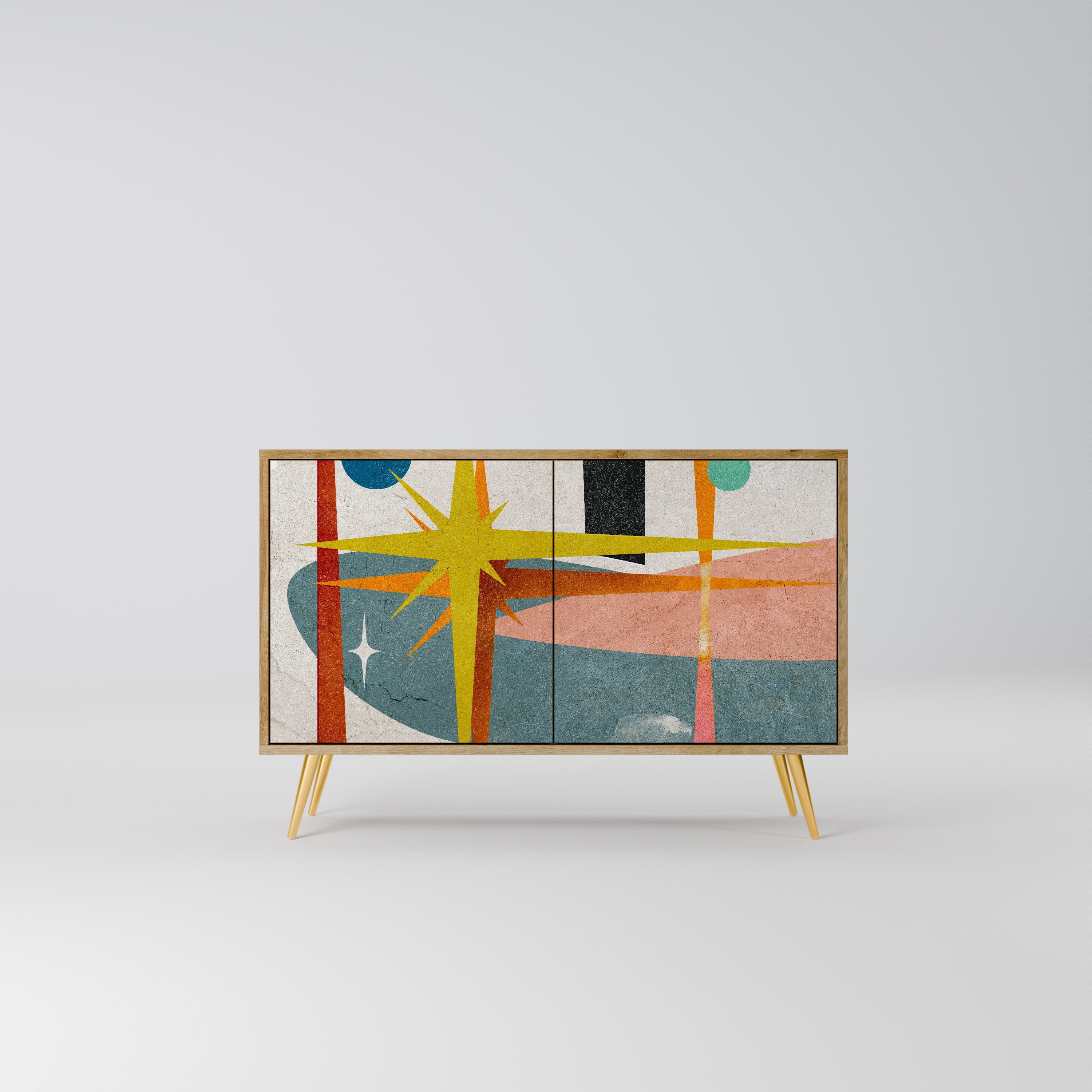INTERSTELLAR VIBES 2-türiges Sideboard in Eichenoptik