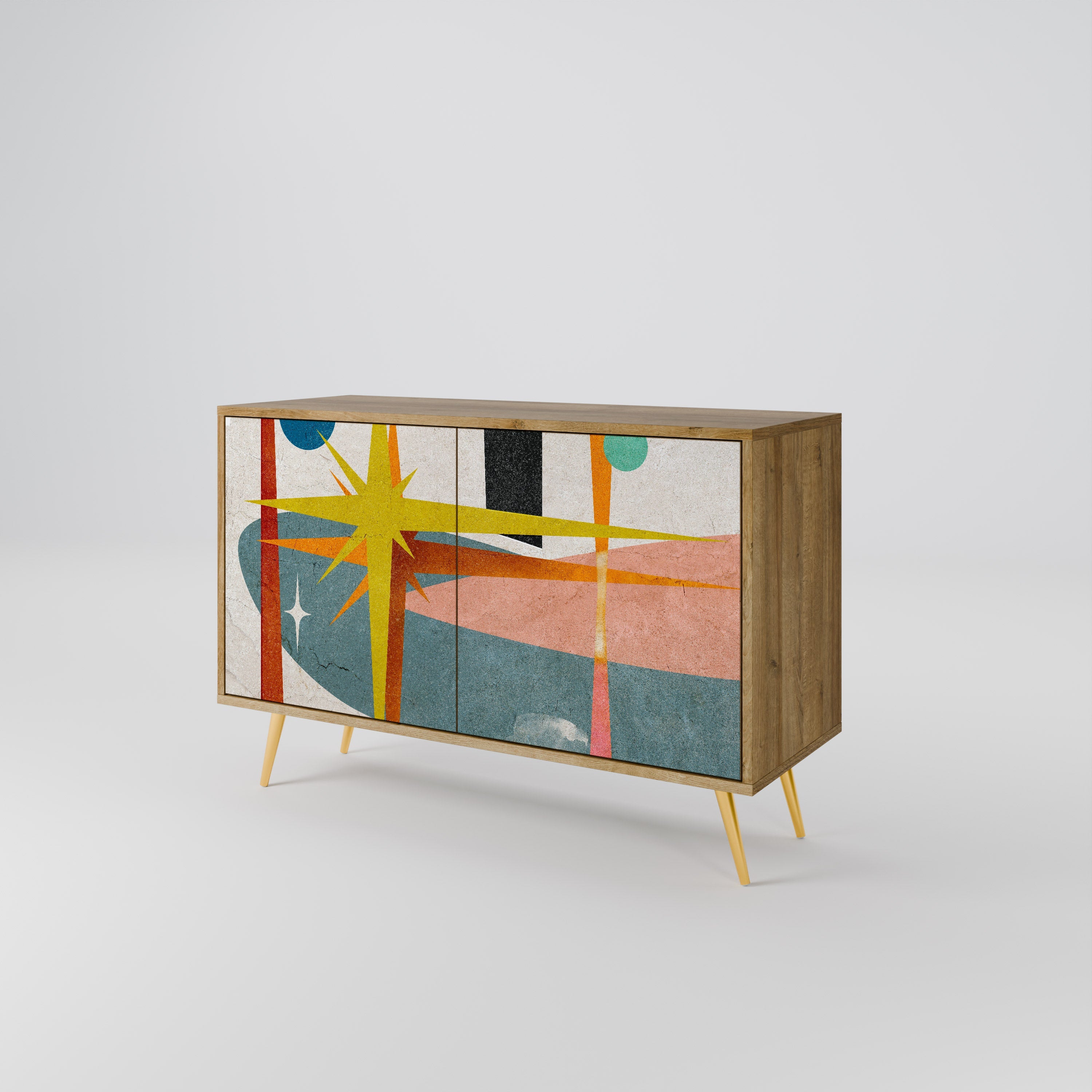INTERSTELLAR VIBES 2-türiges Sideboard in Eichenoptik