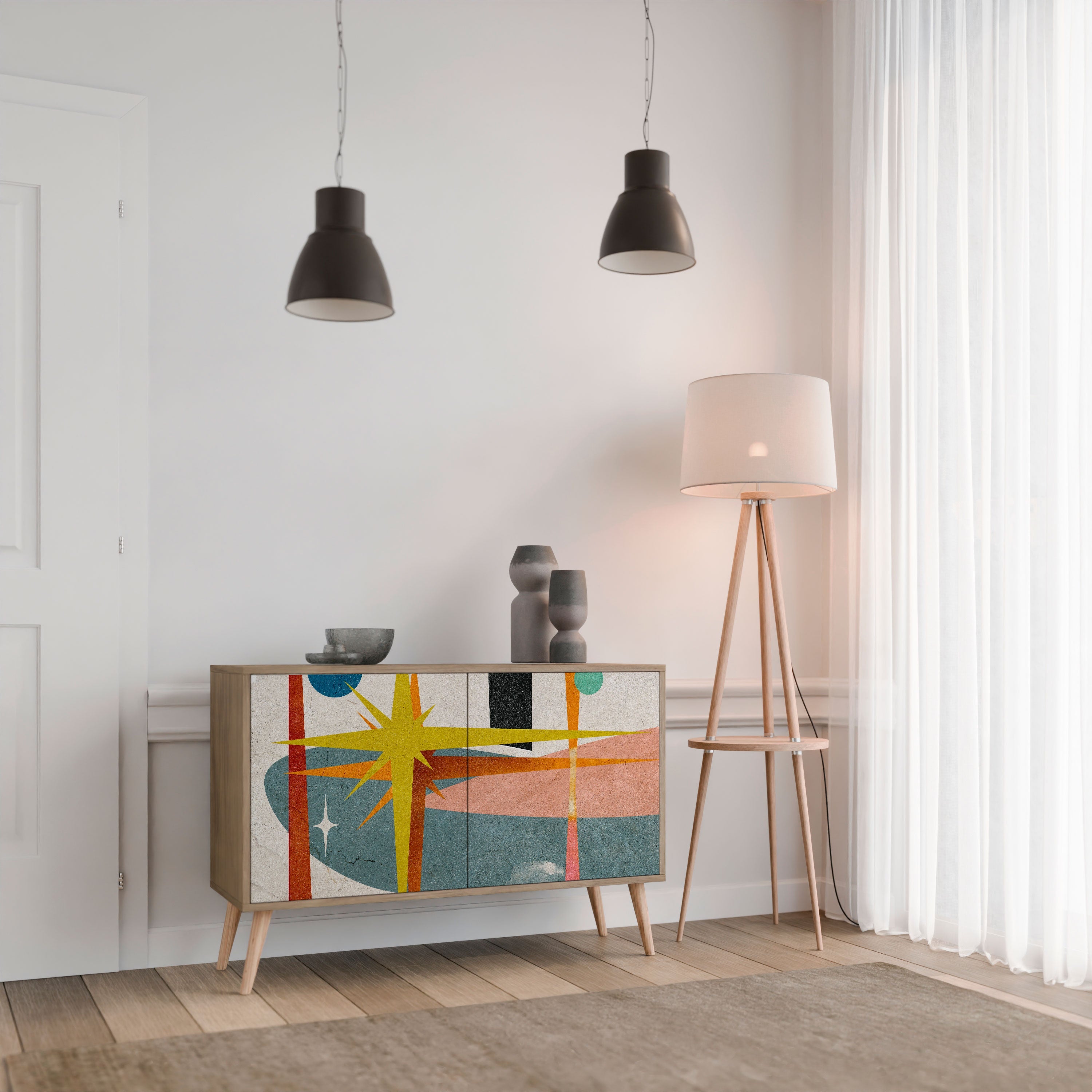 INTERSTELLAR VIBES 2-türiges Sideboard in Eichenoptik