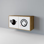 BLACK AND WHITE COMBINATION Sideboard mit 2 Türen in Eiche-Optik