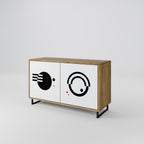 BLACK AND WHITE COMBINATION Sideboard mit 2 Türen in Eiche-Optik