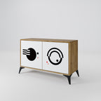 BLACK AND WHITE COMBINATION Sideboard mit 2 Türen in Eiche-Optik