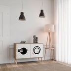 BLACK AND WHITE COMBINATION Sideboard mit 2 Türen in Eiche-Optik